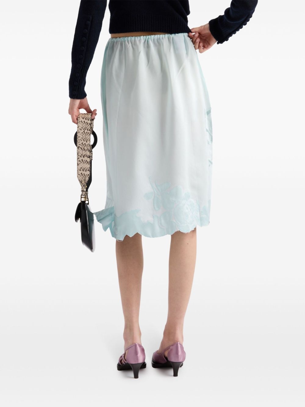 embroidered silk skirt - 4