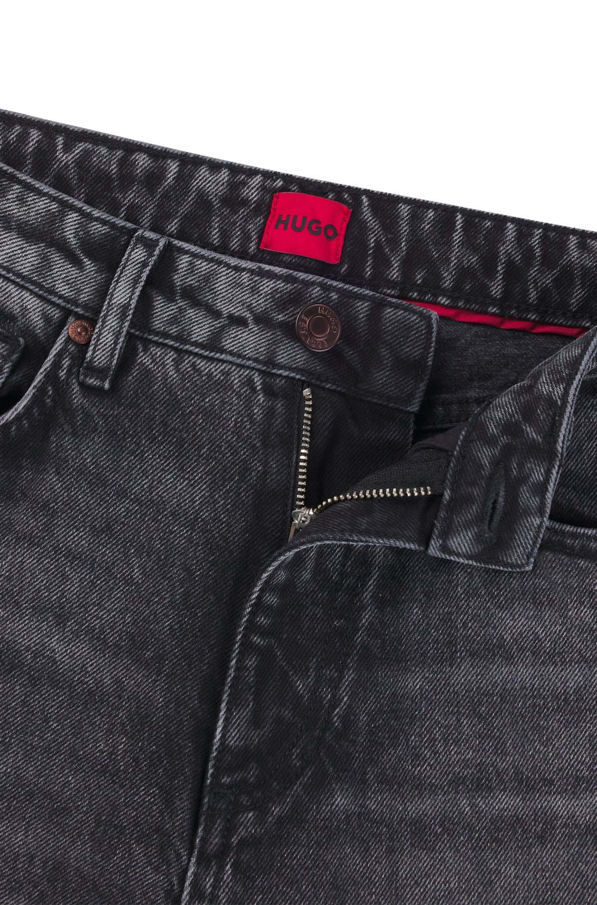 WIDE-LEG JEANS IN BLACK RIGID DENIM - 6