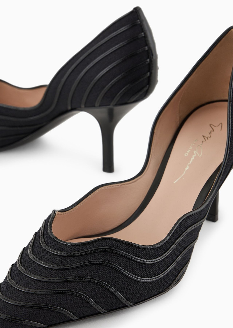 Canvas and leather court shoes 5