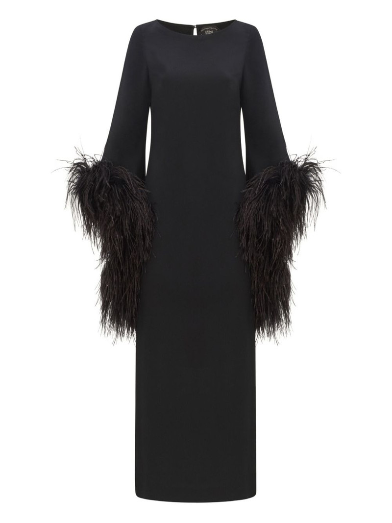 Del Lago feather-embellished midi dress 1