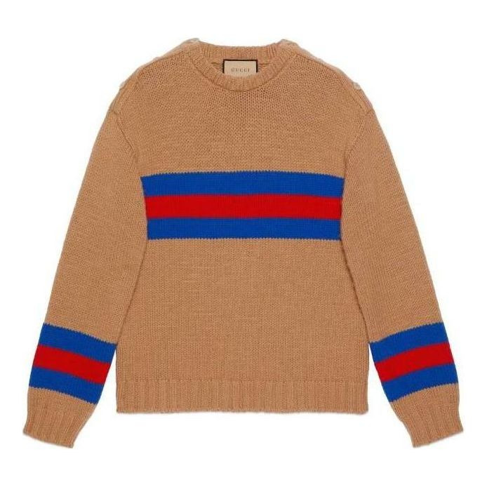 Gucci Wool Mohair Sweater With Web Intarsia 'Camel' 750841-XKDF2-2032 - 1