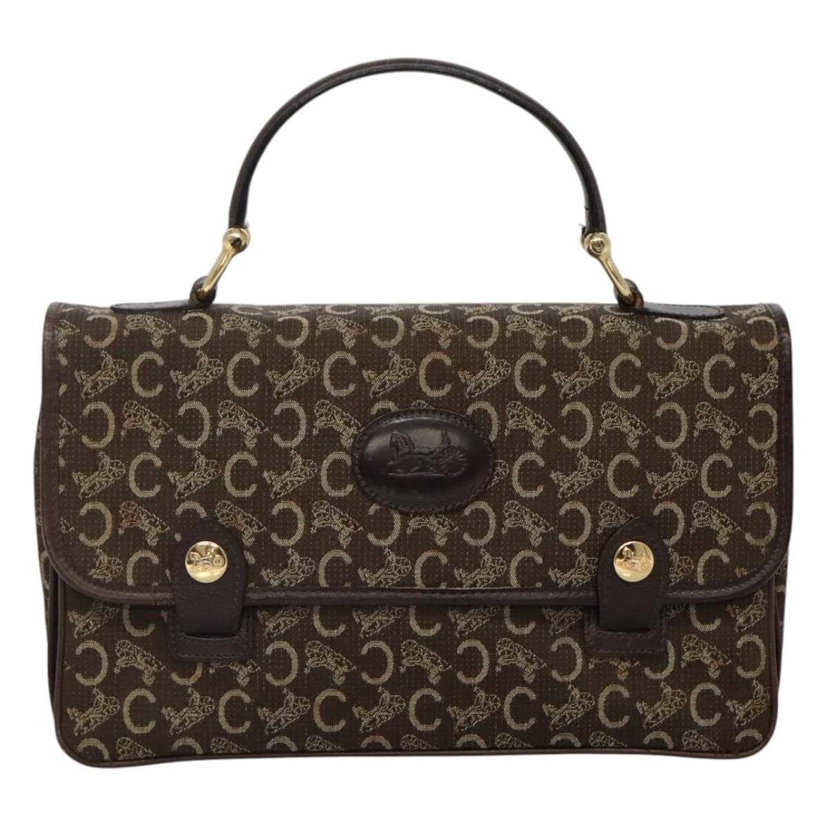 CELINE C Sulky Hand Bag Brown Gold - 2