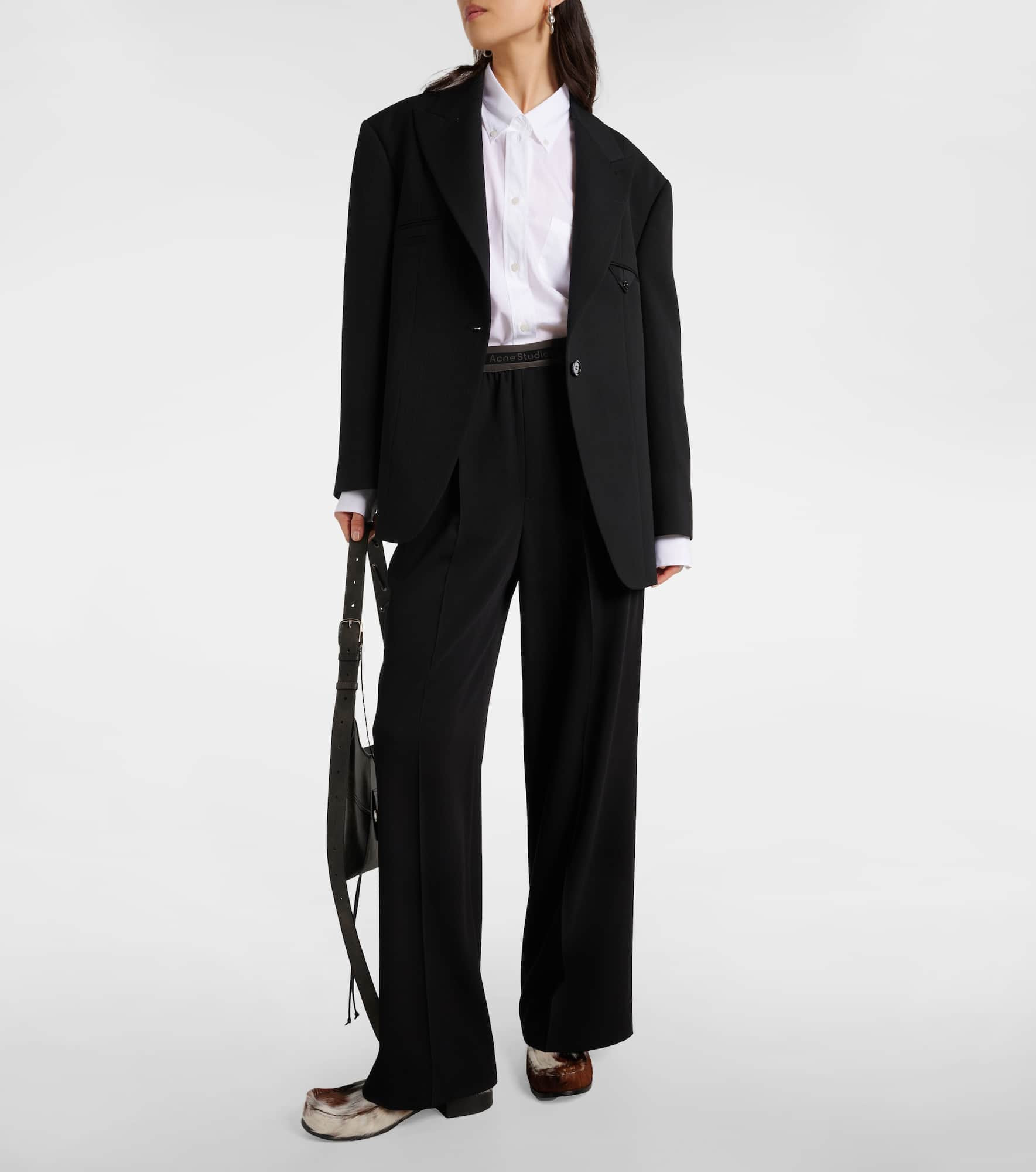 Logo mid-rise wide-leg pants - 2