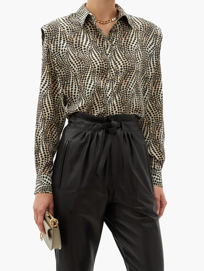 Isabel Marant Igalki dot-print silk-blend poplin shirt outlook