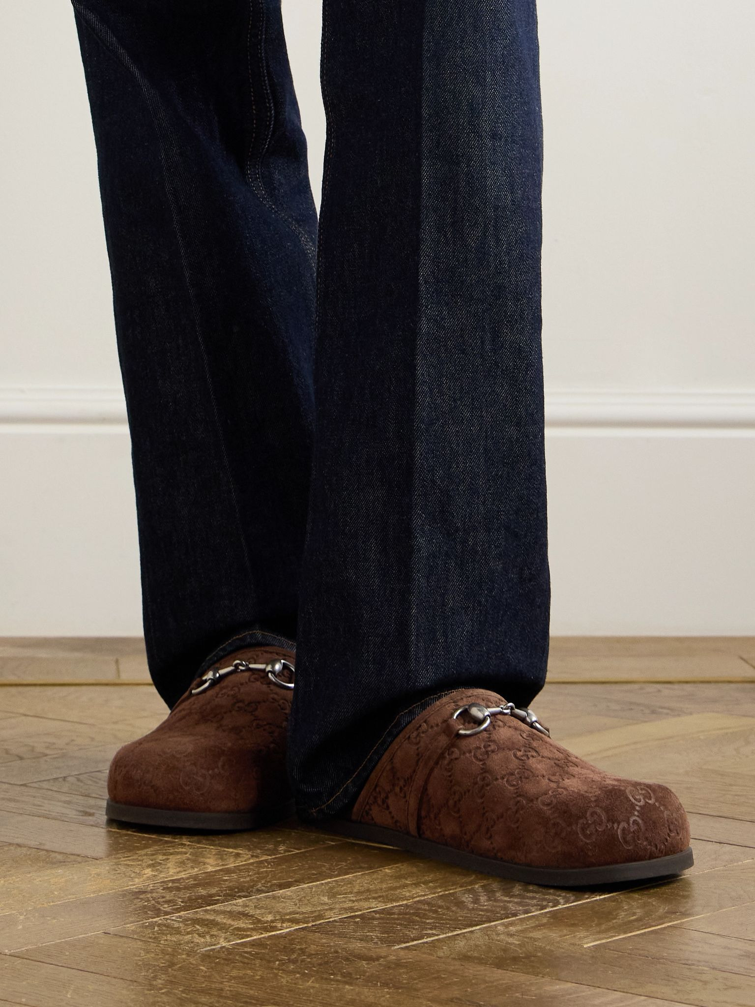 Rhein Horsebit-Embellished Suede Mules Brown - 2