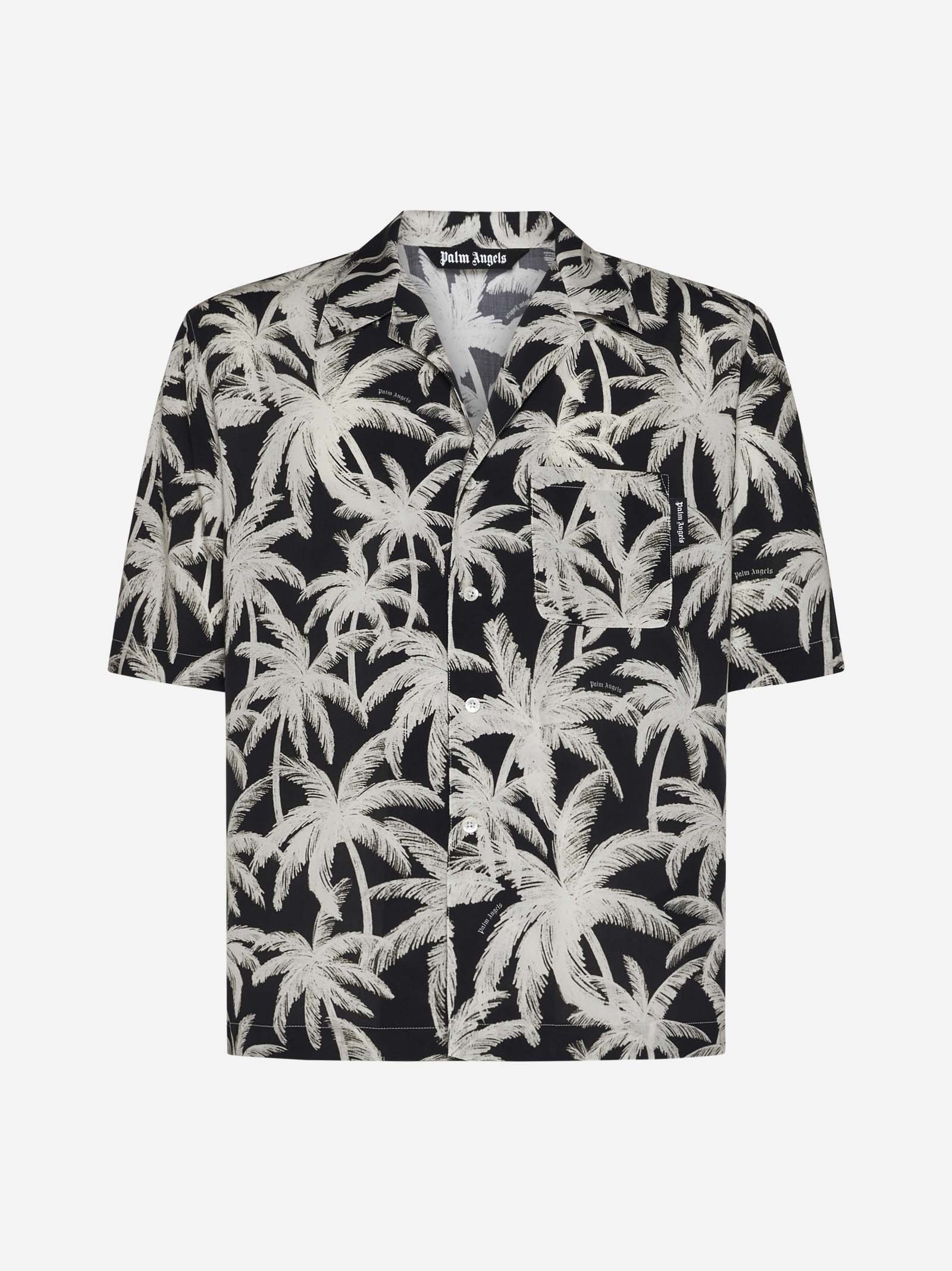 All-over Palms print viscose shirt - 1