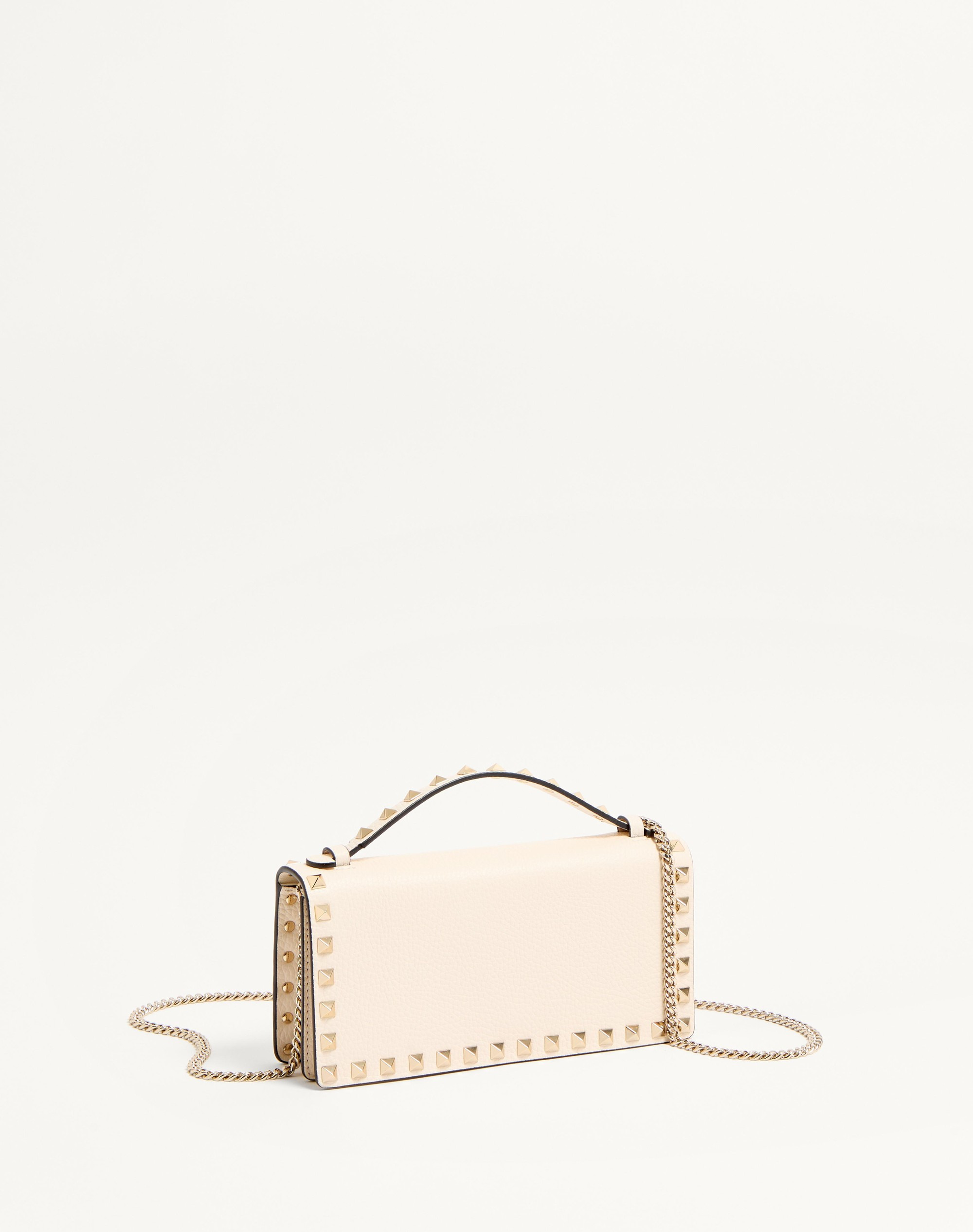 ROCKSTUD WALLET WITH CHAIN IN GRAINY CALFSKIN - 2