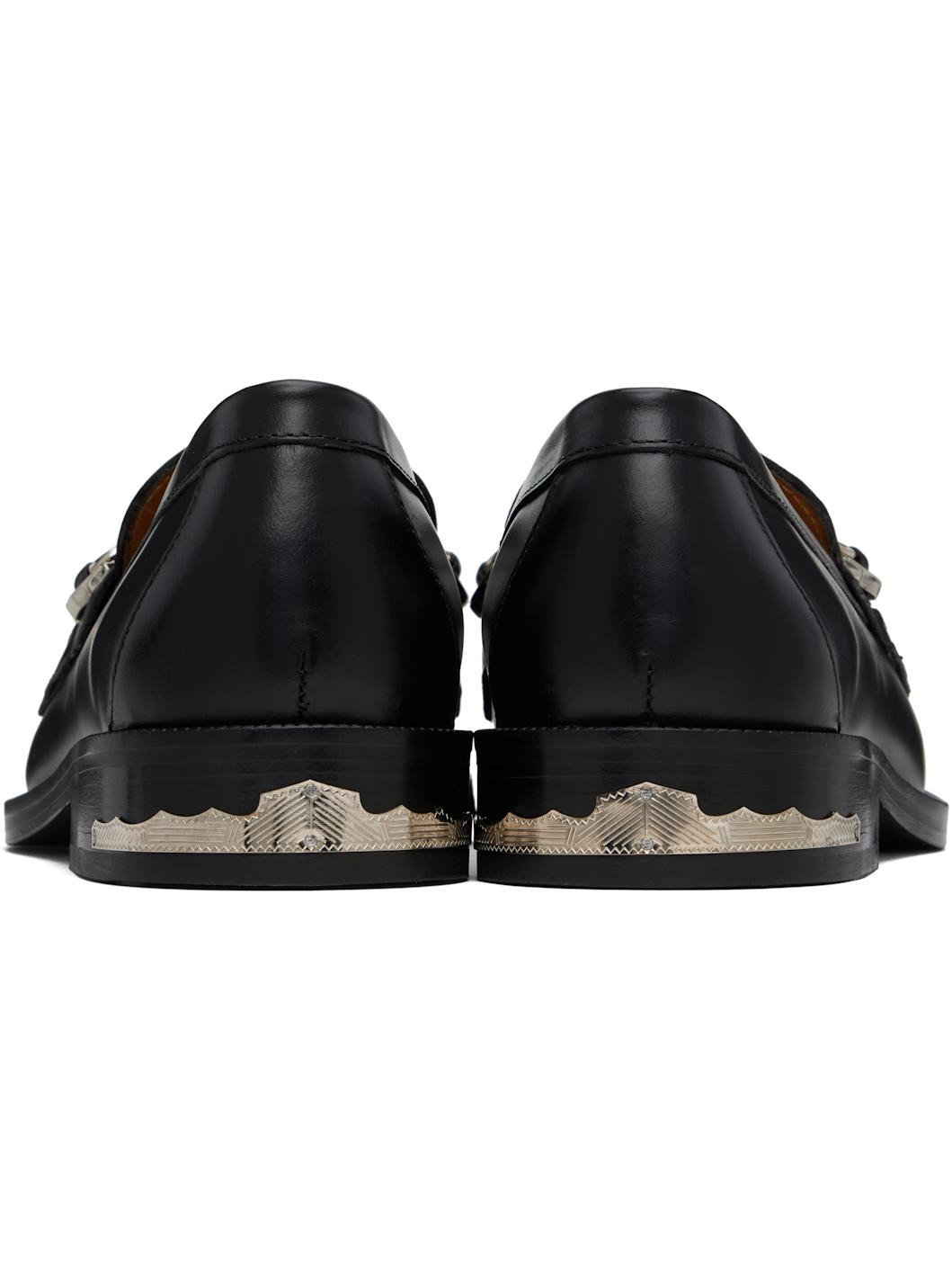 Black Hard Leather Loafers - 2