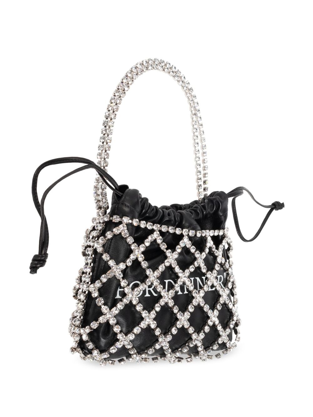 crystal-skull leather tote bag - 4