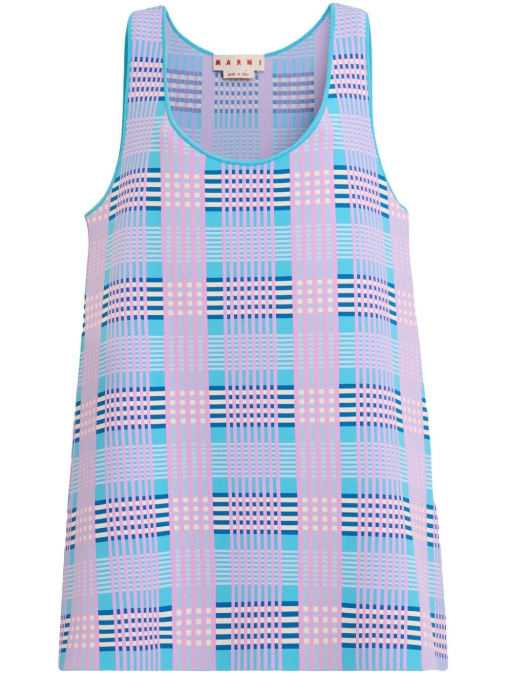 check-print shift dress - 1