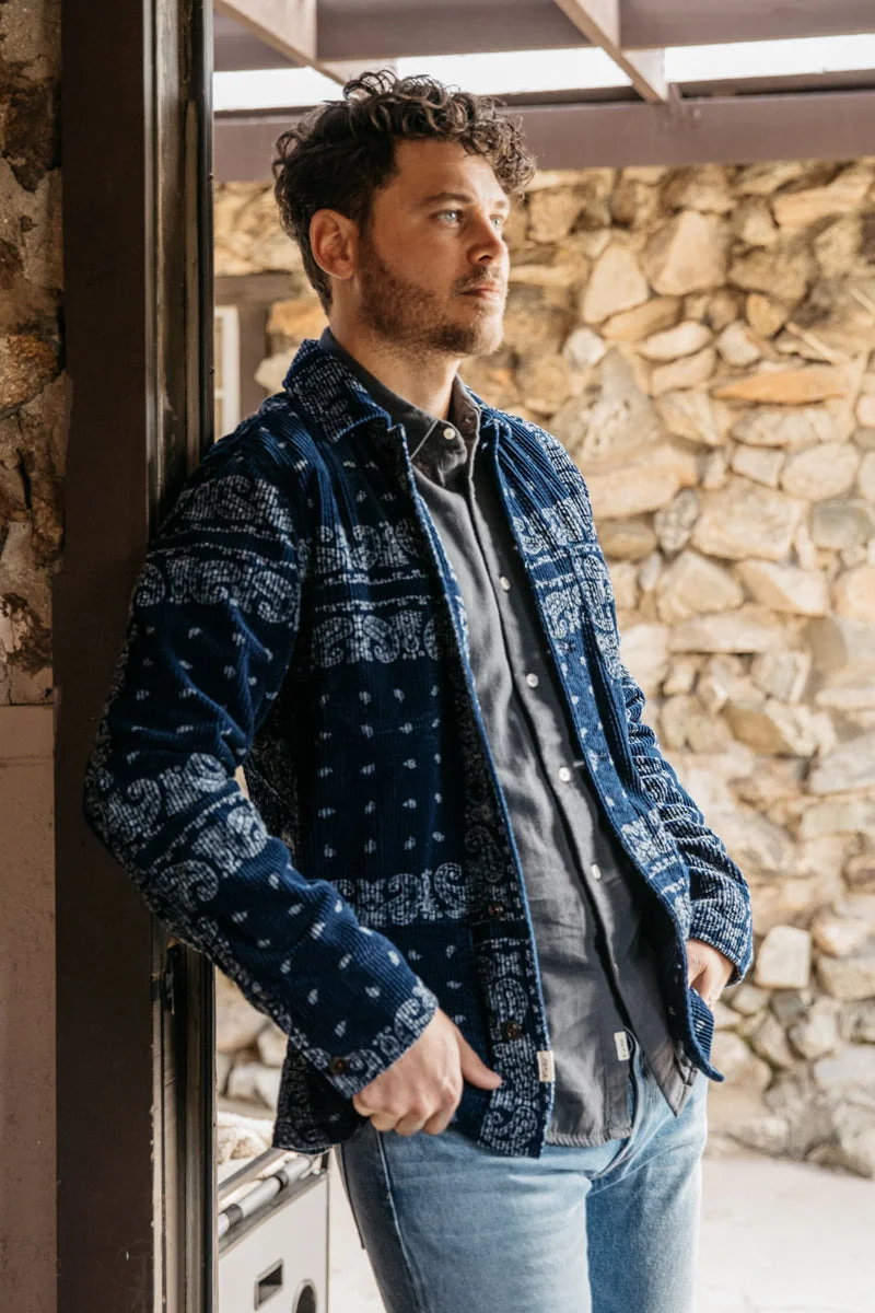 The Vise Bandanna Print Corduroy - Indigo - 1