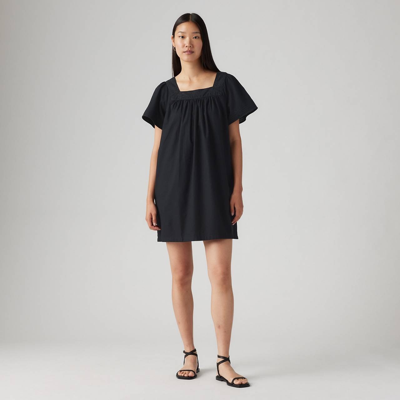 AMBRE COTTON LINEN BABYDOLL DRESS - 1