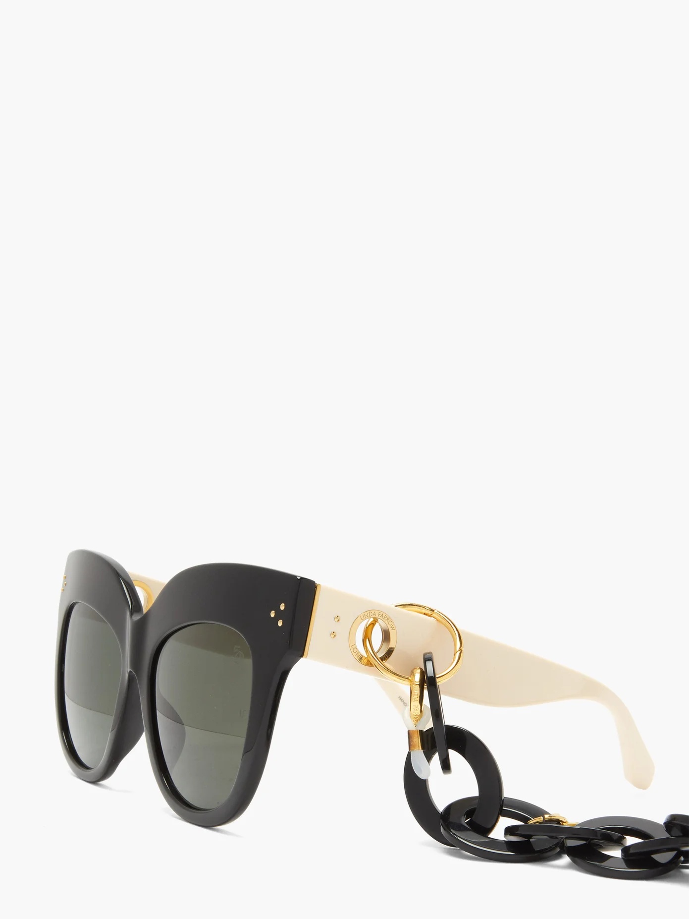 Dunaway oversized acetate sunglasses and chain - 3