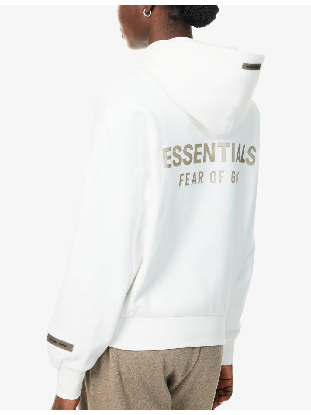 Embossed-Branding Classic-Fit Cotton-Blend Hoodie - 5