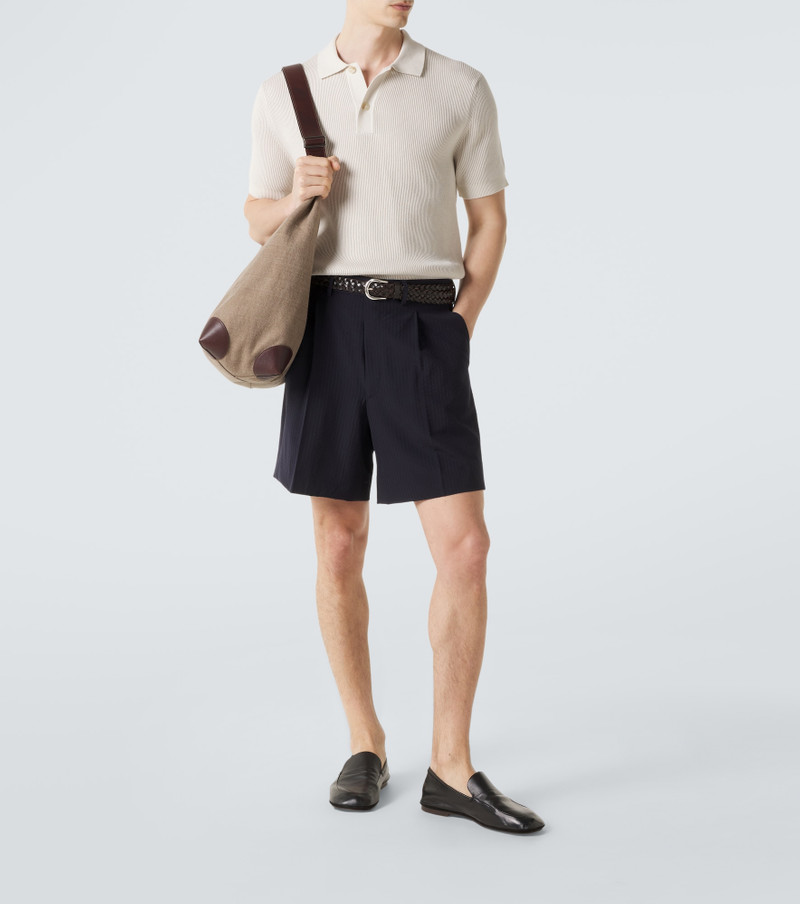 Sunspel Ribbed-knit cotton polo shirt outlook