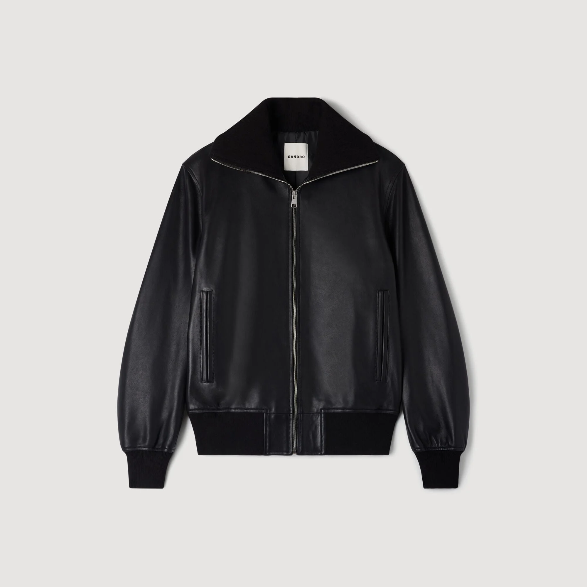 ZIPPED LEATHER JACKET - 1