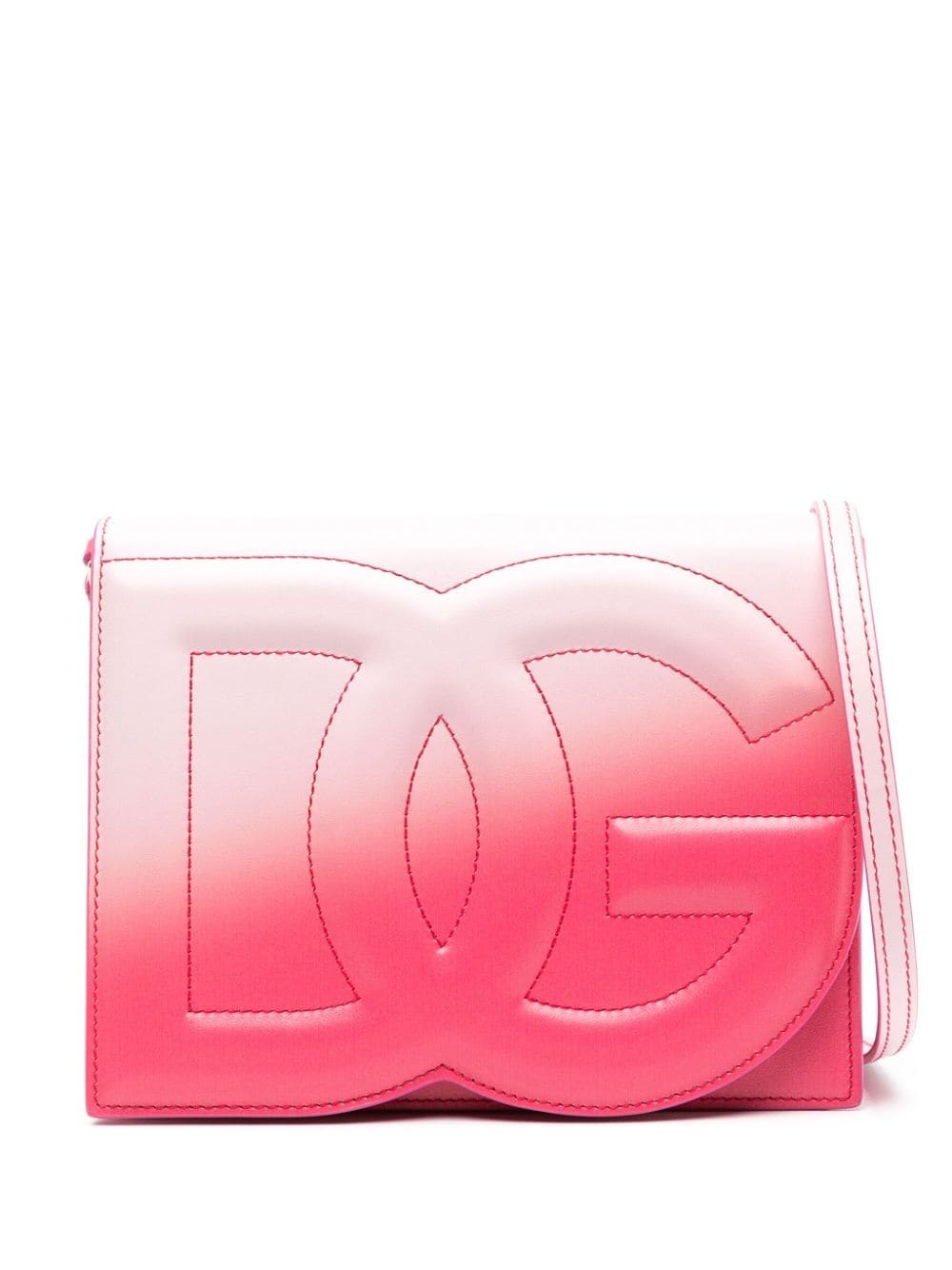 logo-embroidered leather crossbody bag - 1