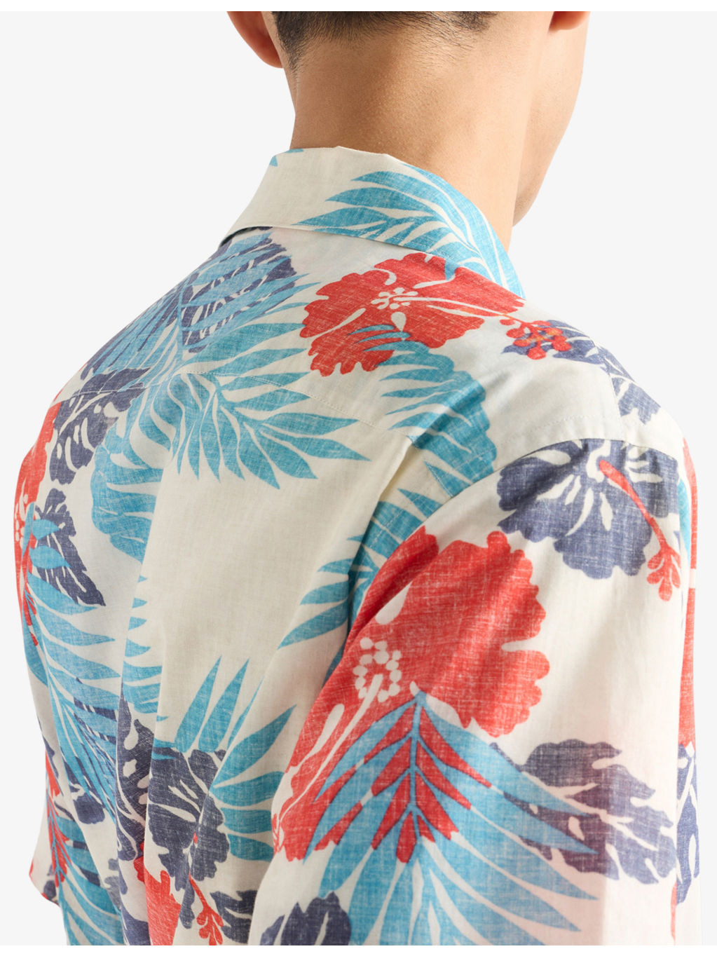 Printed Short-Sleeve Bowling Cotton Shirt - 4