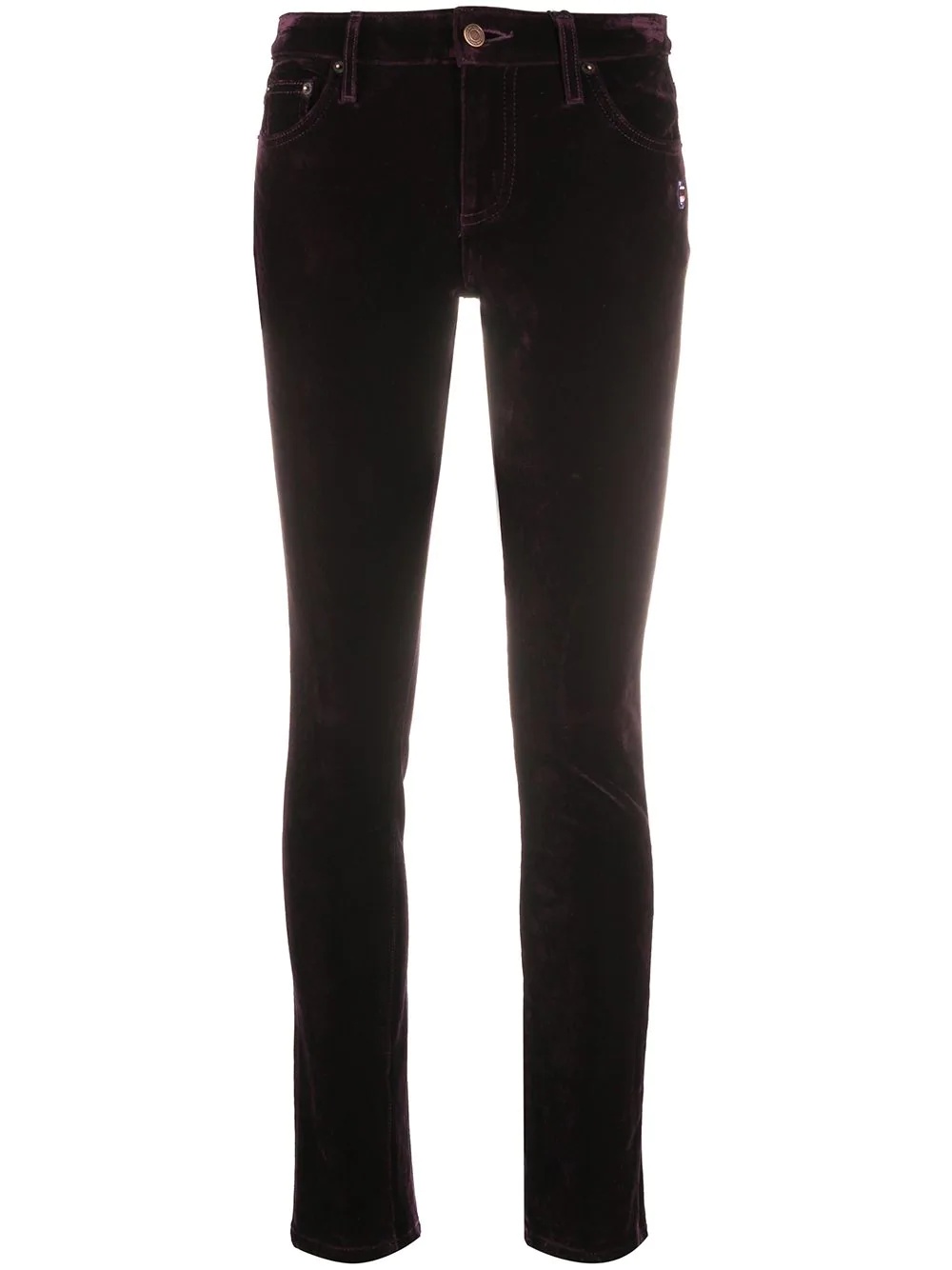 velvet-effect skinny jeans - 1