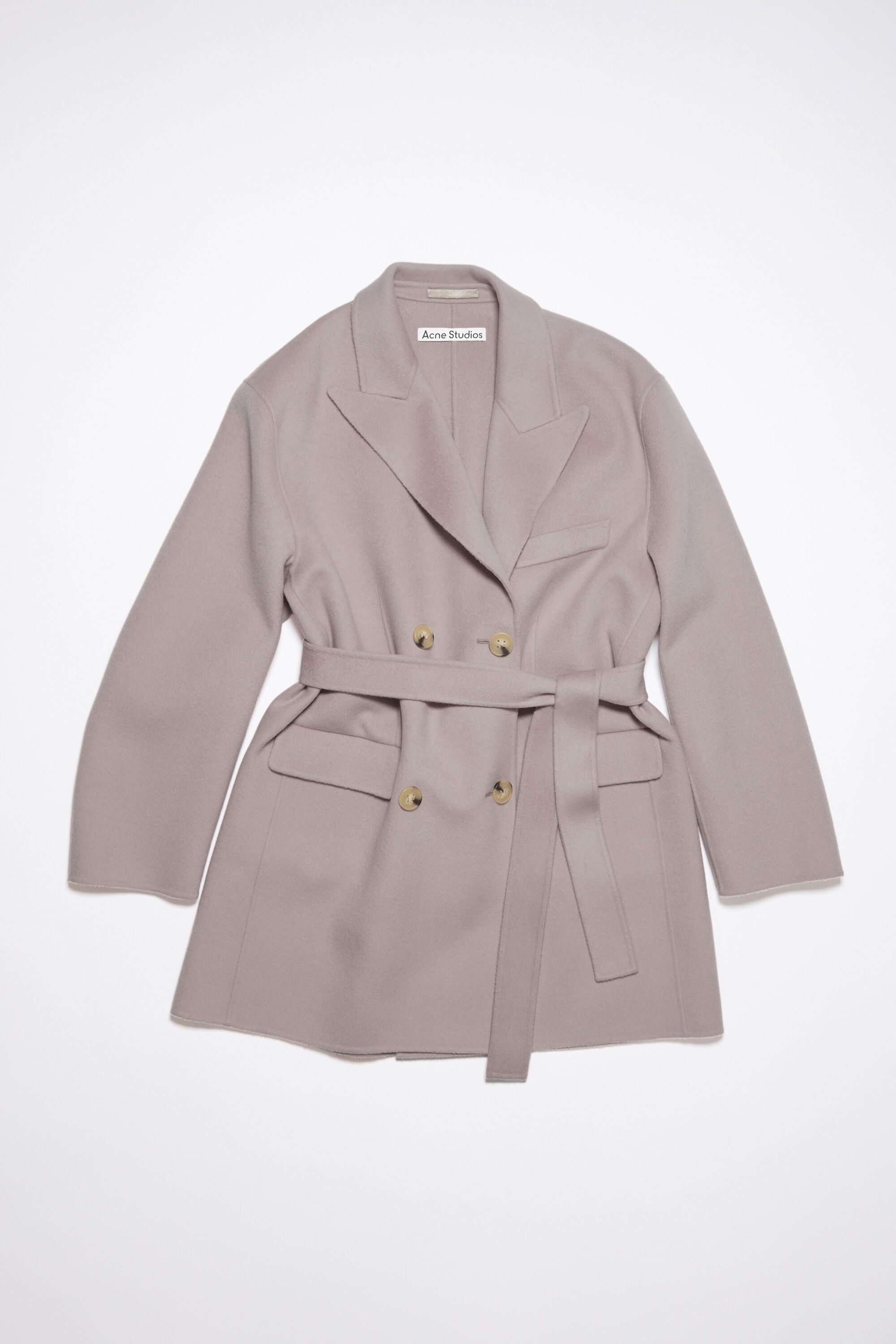 Double-breasted belted jacket - Dusty lilac - 7