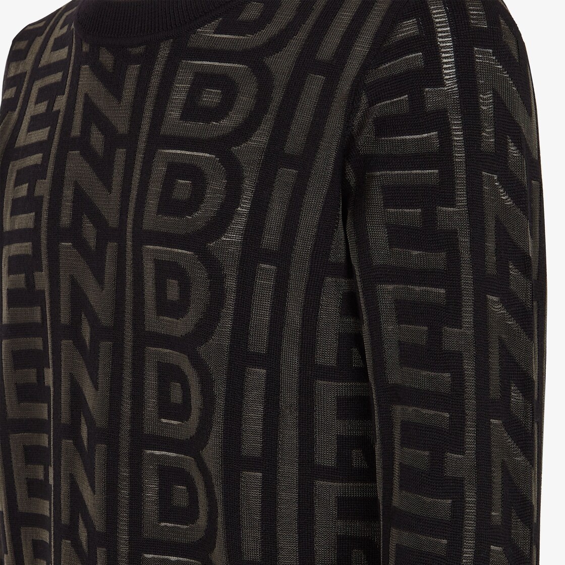 Black wool and nylon Fendi Roma Capsule sweater - 3