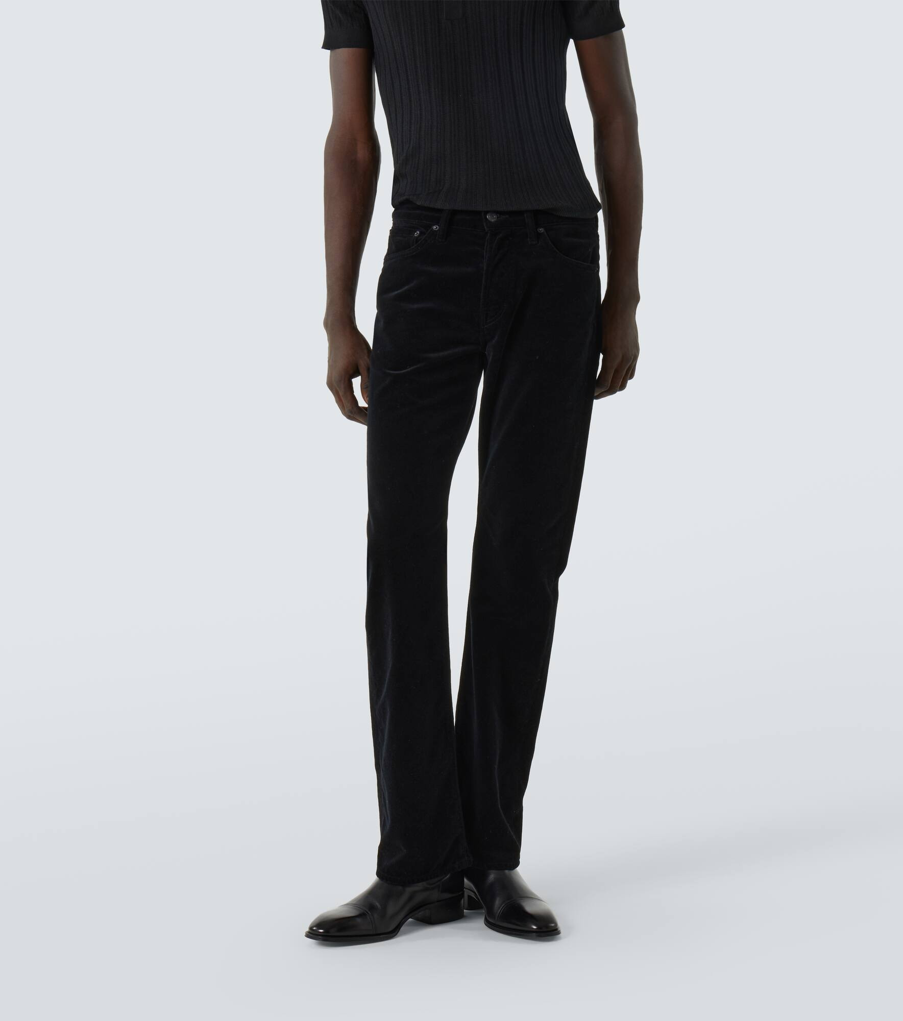 Cotton velvet bootcut pants - 3