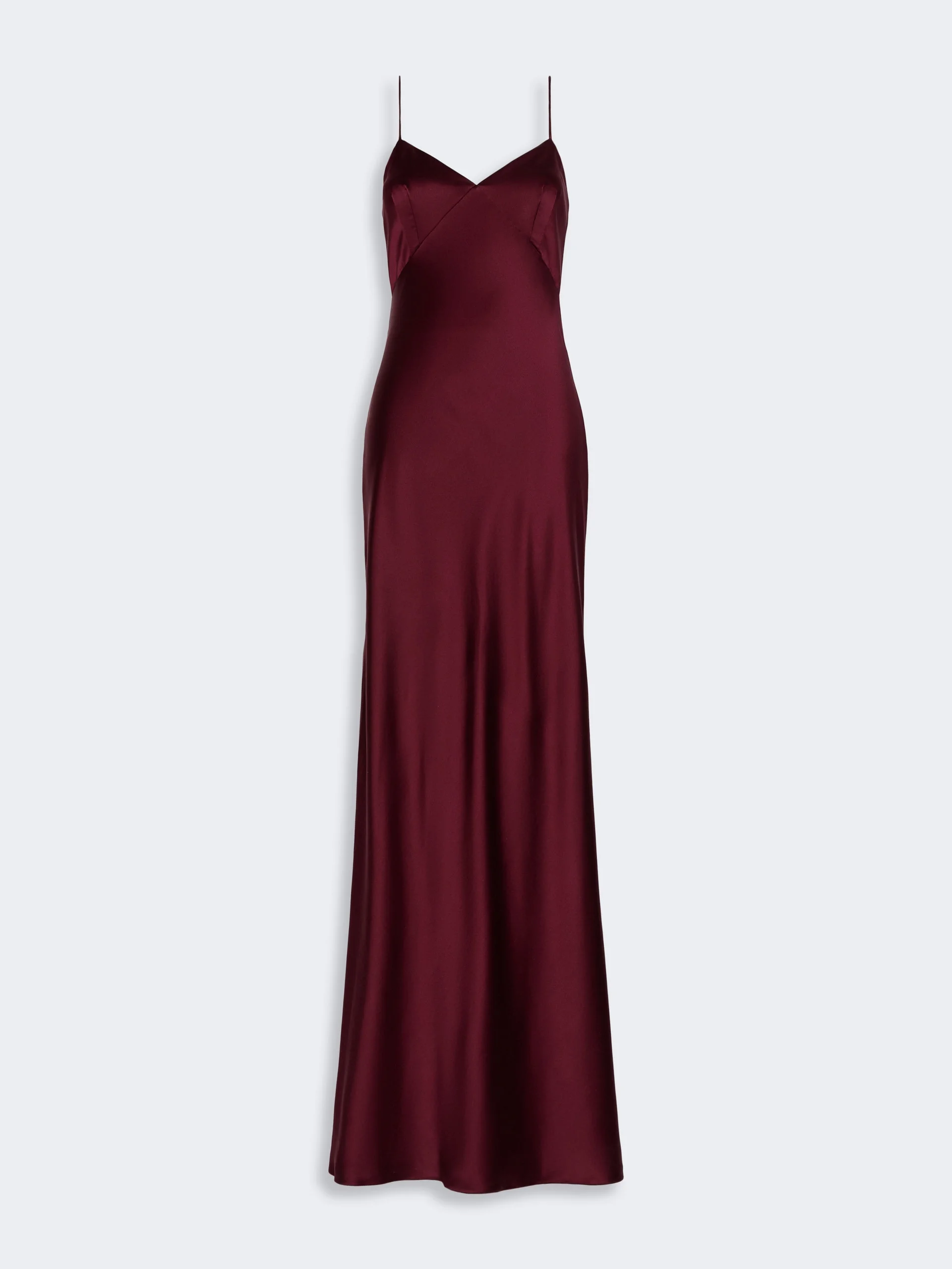 MAROSO Silk satin slip dress - BORDEAUX - 1
