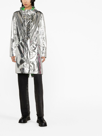 Yves Salomon metallic-effect single-breasted coat outlook