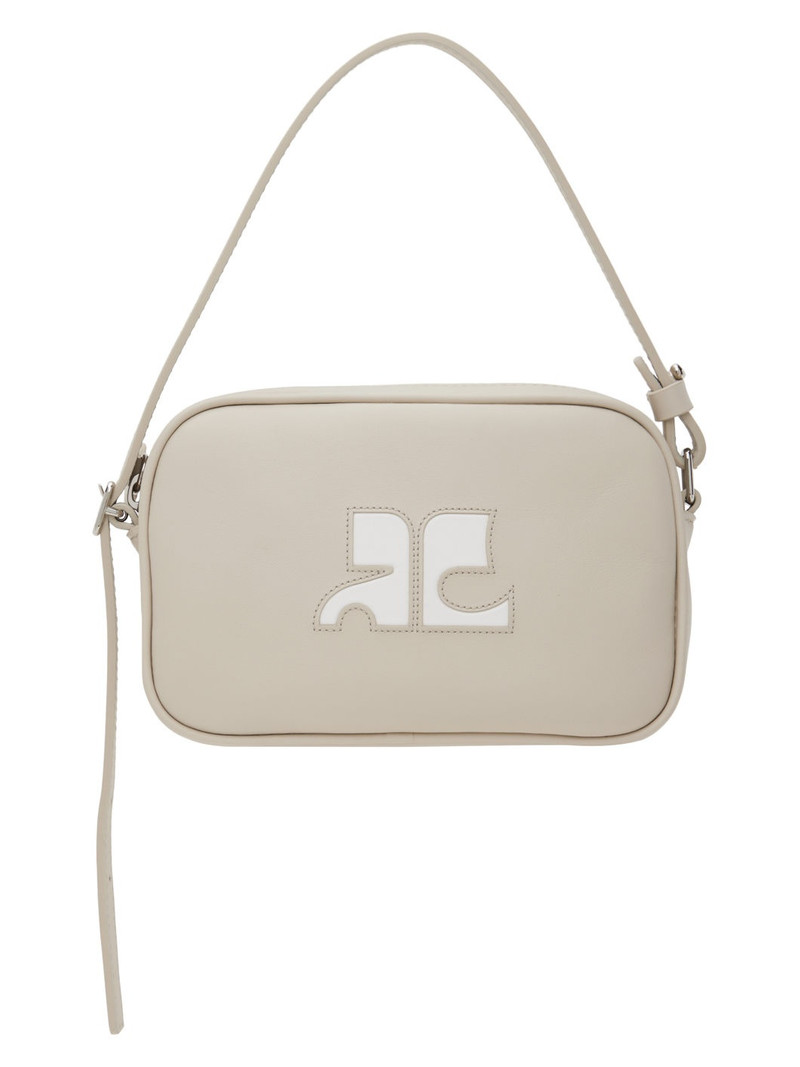 Gray Slim Leather Camera Bag - 1