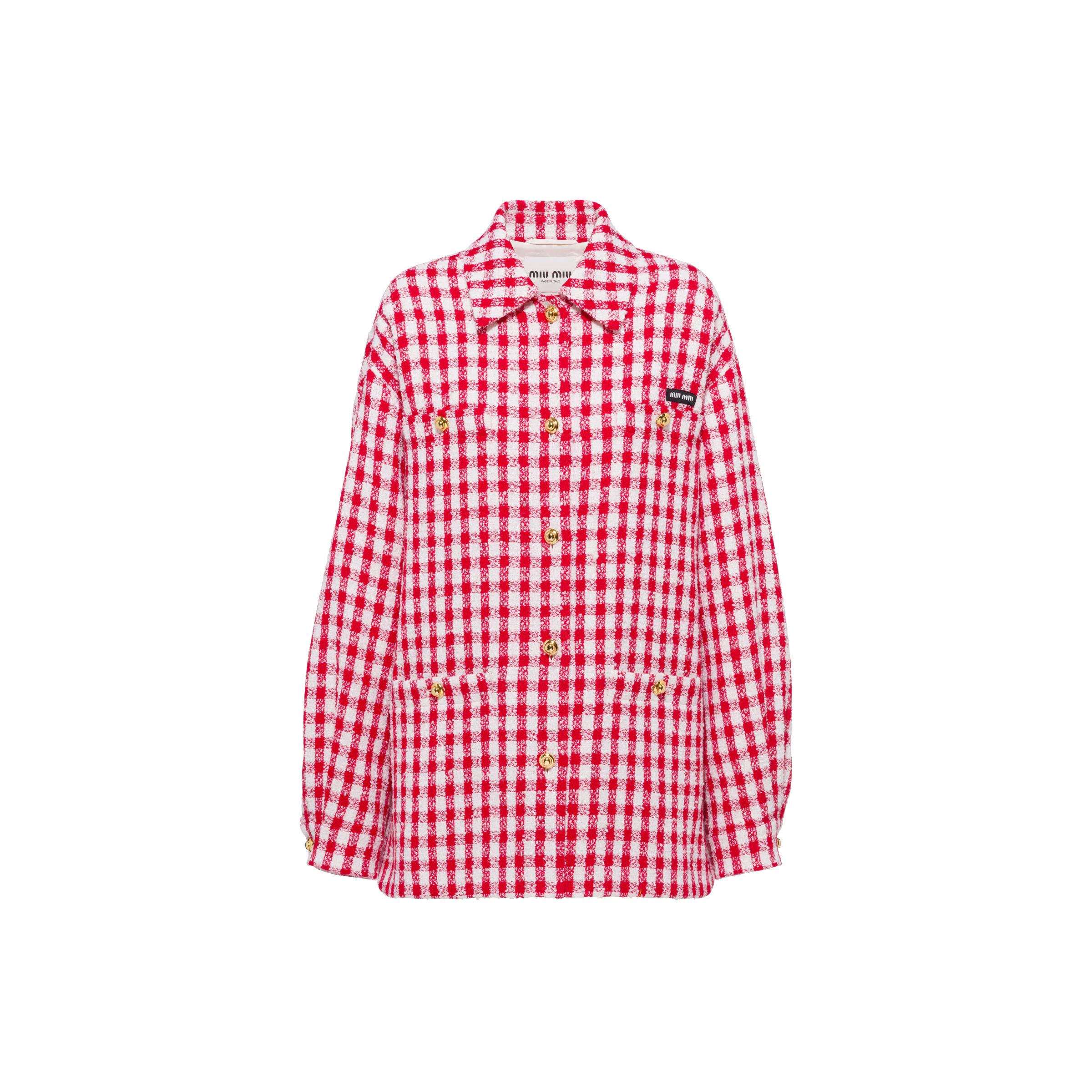 ジャケット・アウター ohotoro heritage gingham check down Miu Miu vichy-check Jacket | Neutrals | FARFETCH