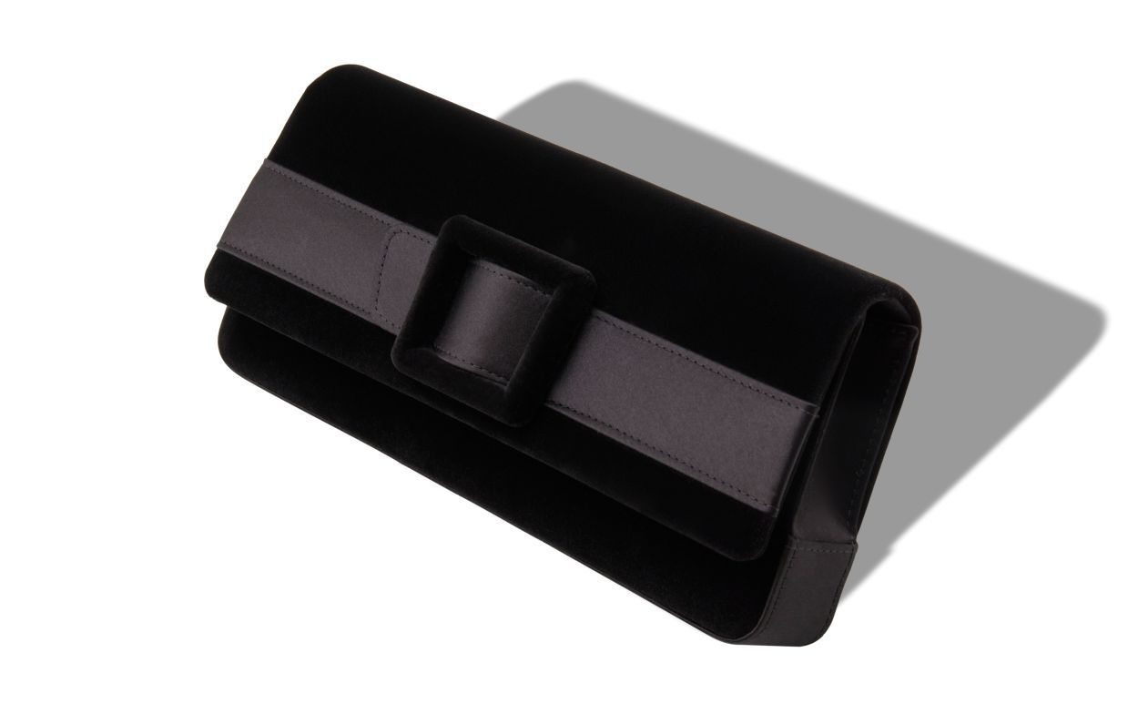 Black Velvet Buckle Clutch - 2