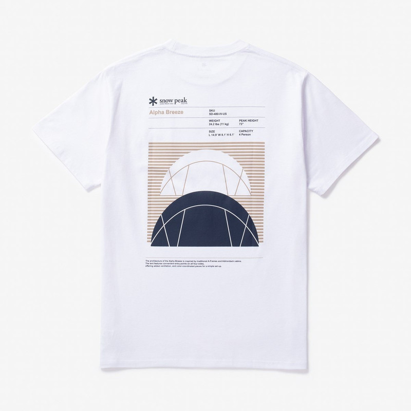snow peak Alpha Breeze Typography T-Shirt outlook