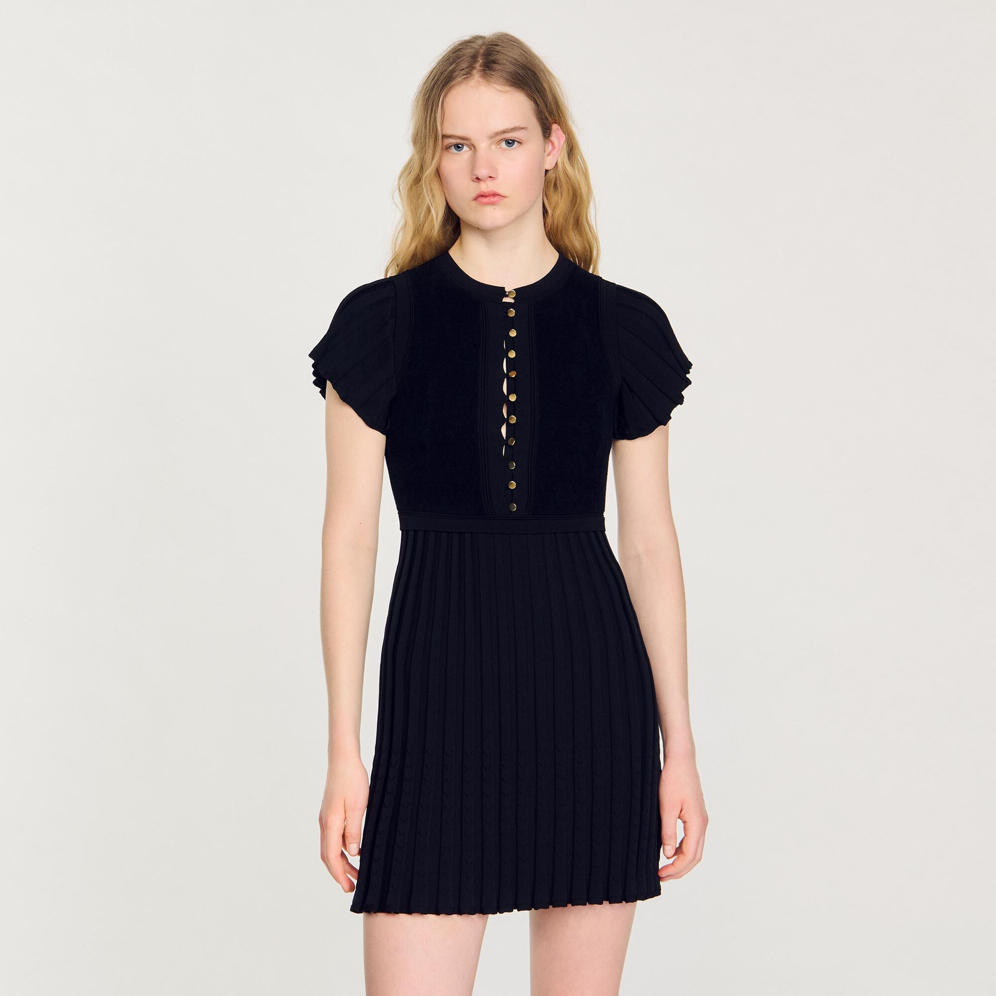 PLEATED KNIT DRESS - 5
