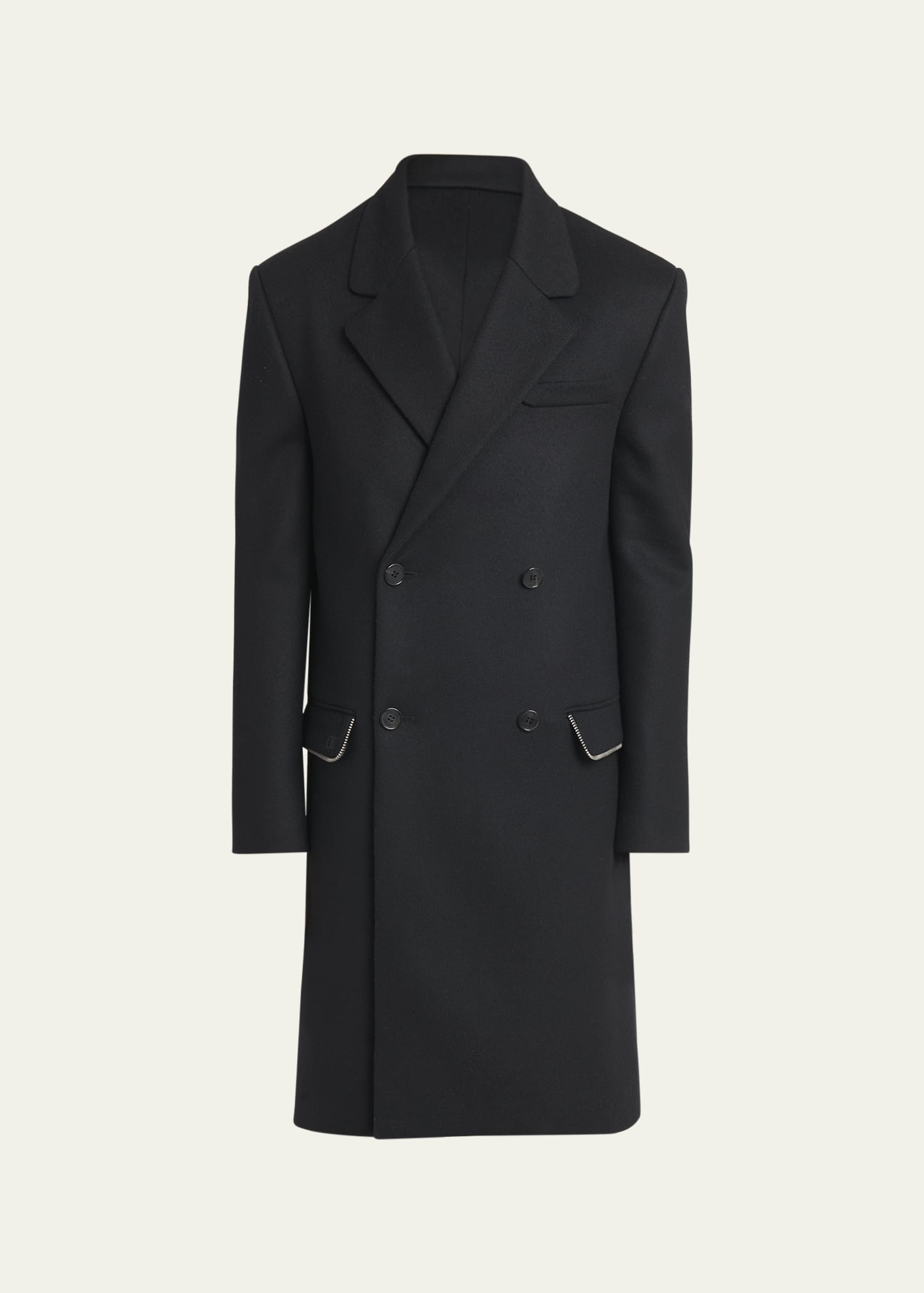 Men's Topcoat with Zipper Details - 1