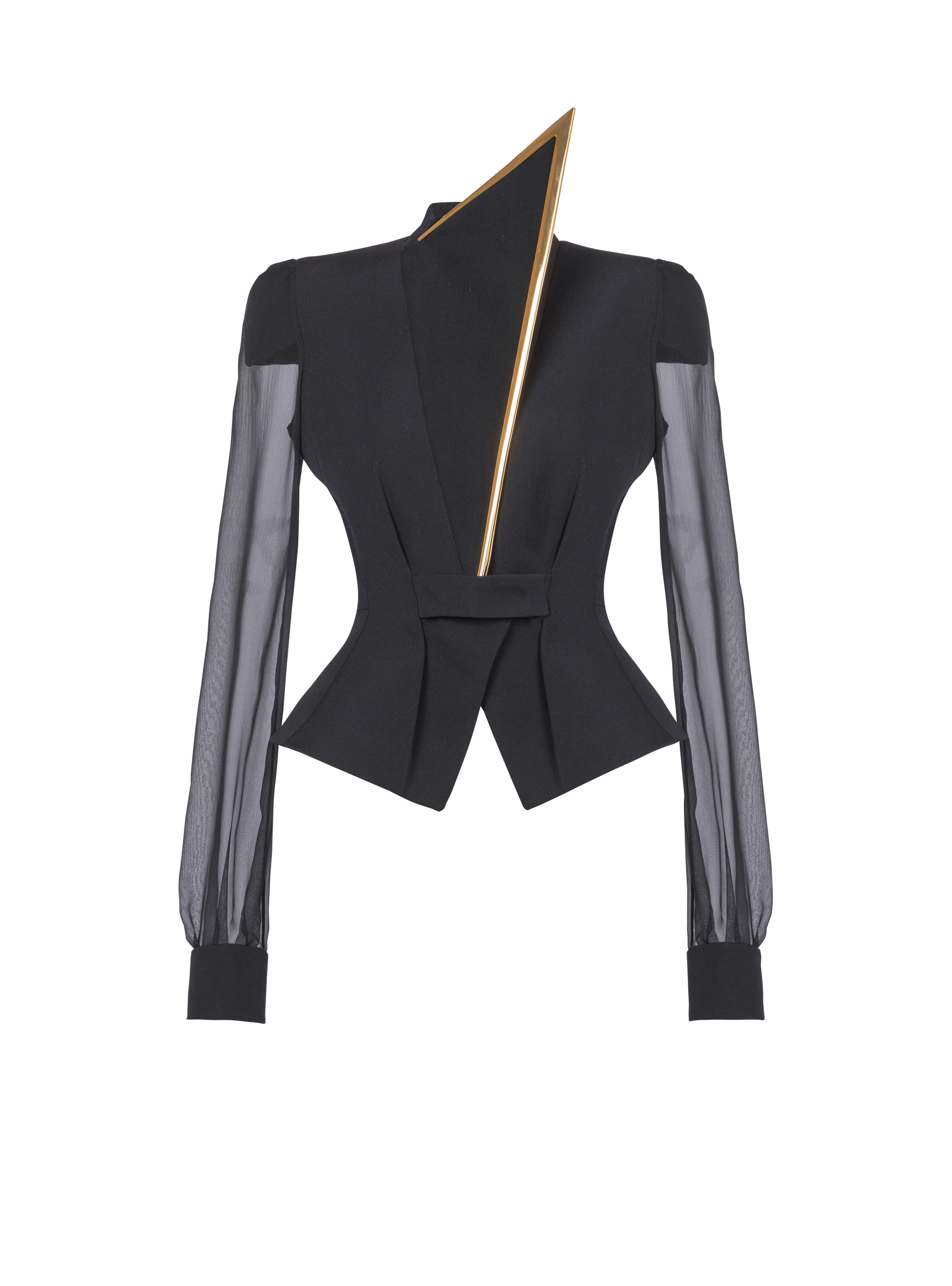 Grain de poudre and chiffon jacket - 1