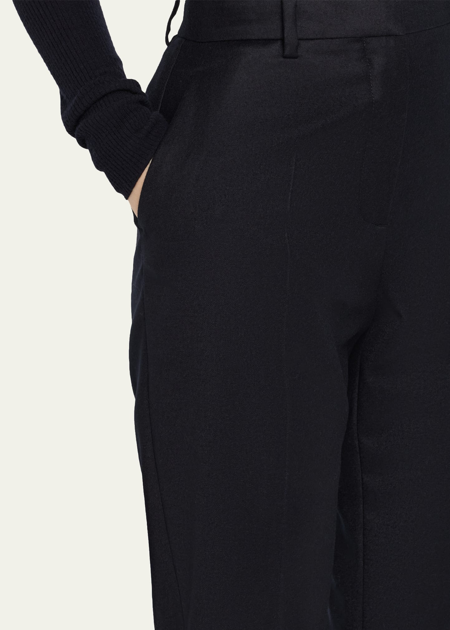 Dermot Wool-Cashmere Flannel Straight-Leg Ankle Pants - 5