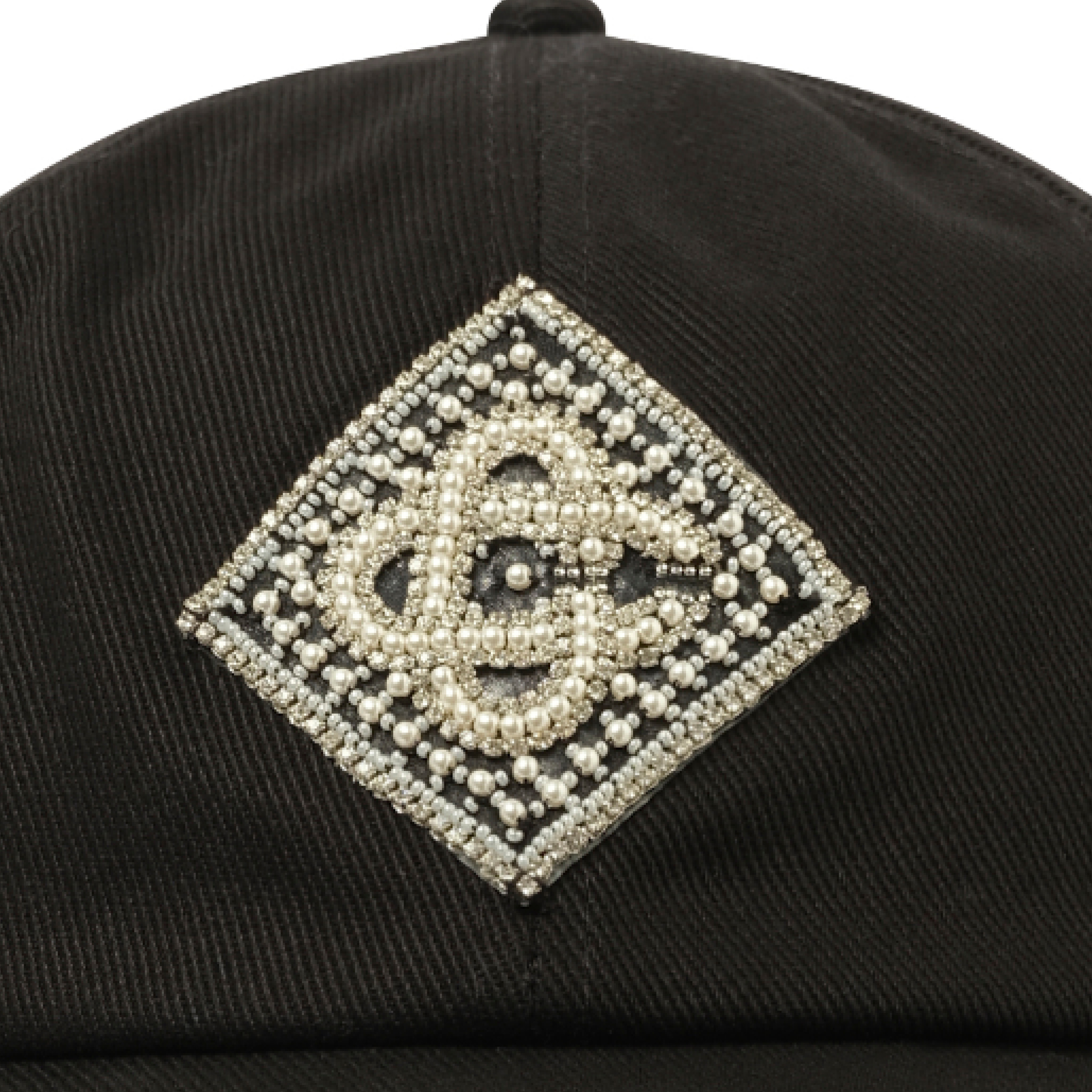 Pearl Diamond CC Patch Cap in Black - 3