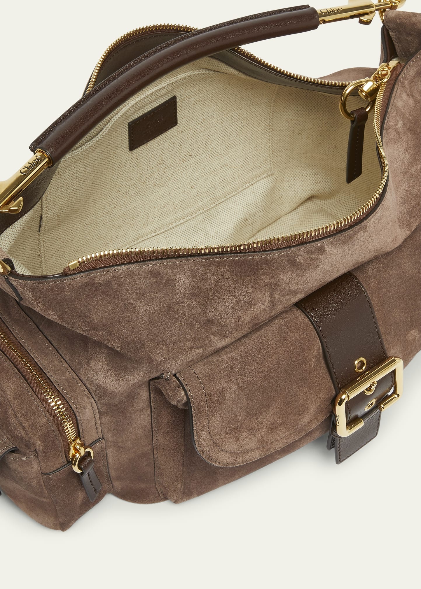 Medium Camera Shoulder Bag in Suede - 4