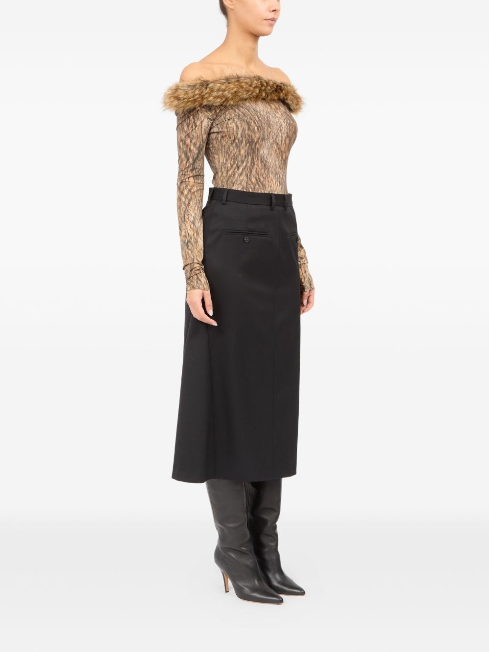 virgin wool-blend skirt - 3