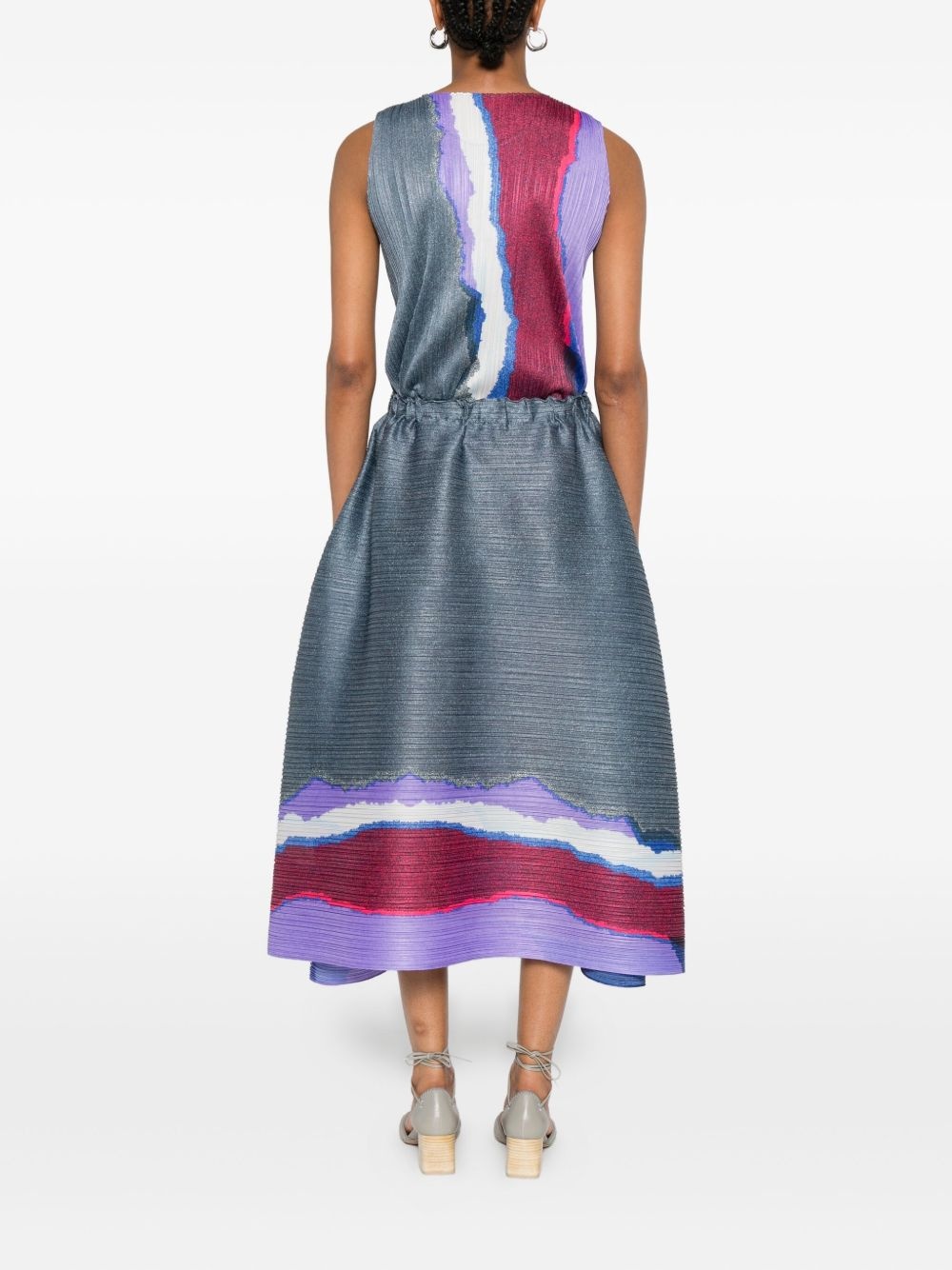 Grainy Colors pleated midi skirt - 4