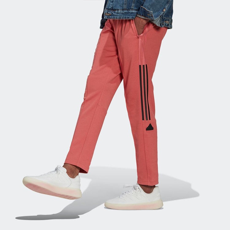 Men's adidas Solid Color Stripe Logo Straight Casual Sports Pants/Trousers/Joggers Red HN1936 - 5