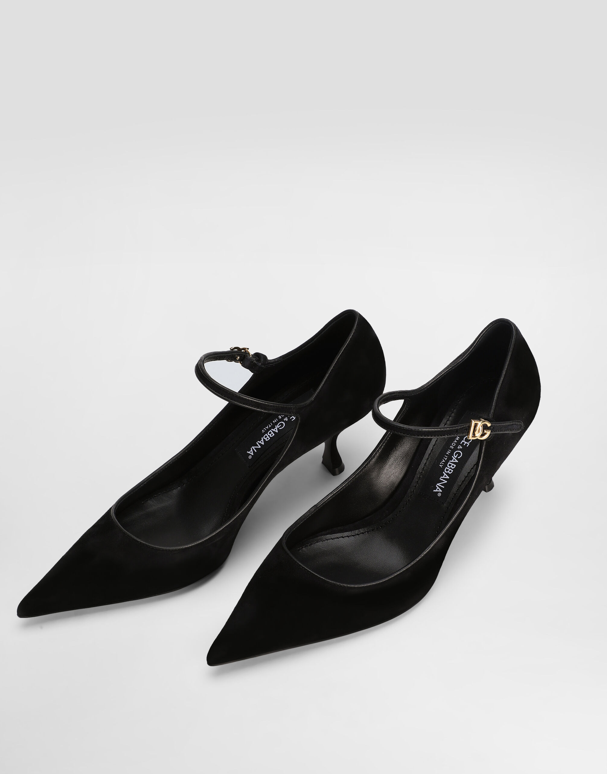 Suede and nappa leather pumps - 4