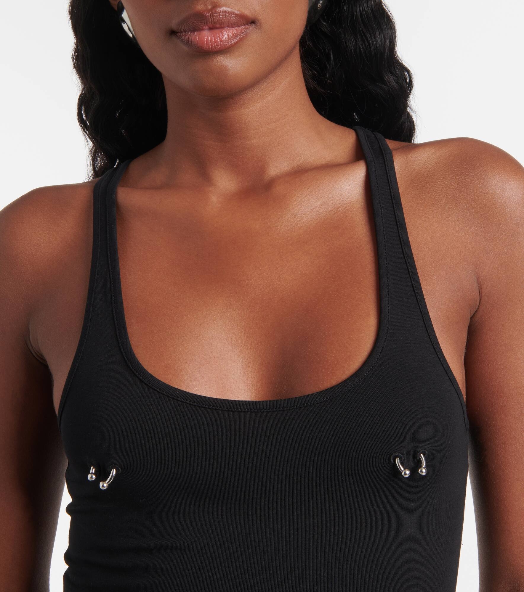 Pierced cotton bodysuit - 4
