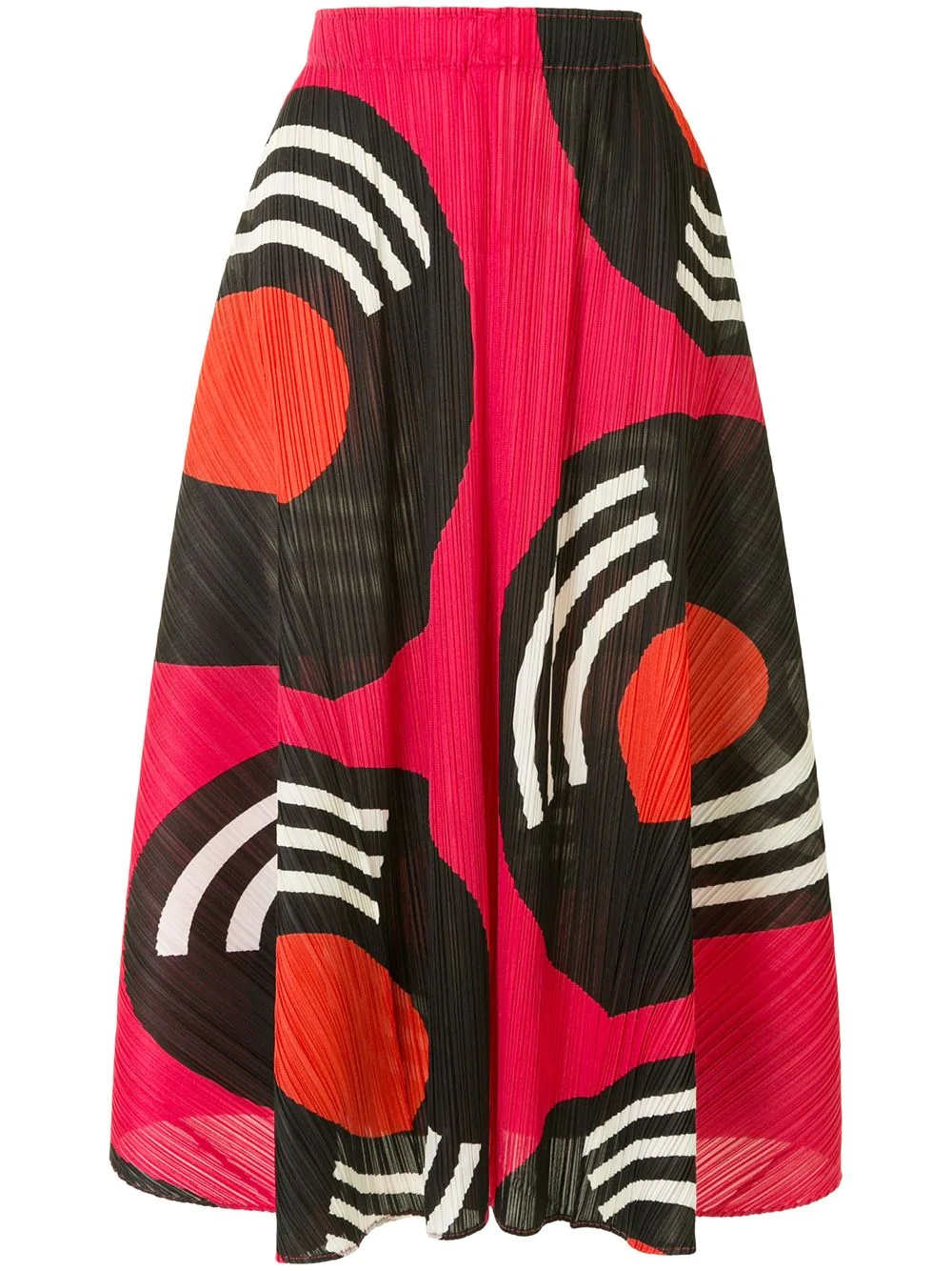 record print plissé skirt - 1