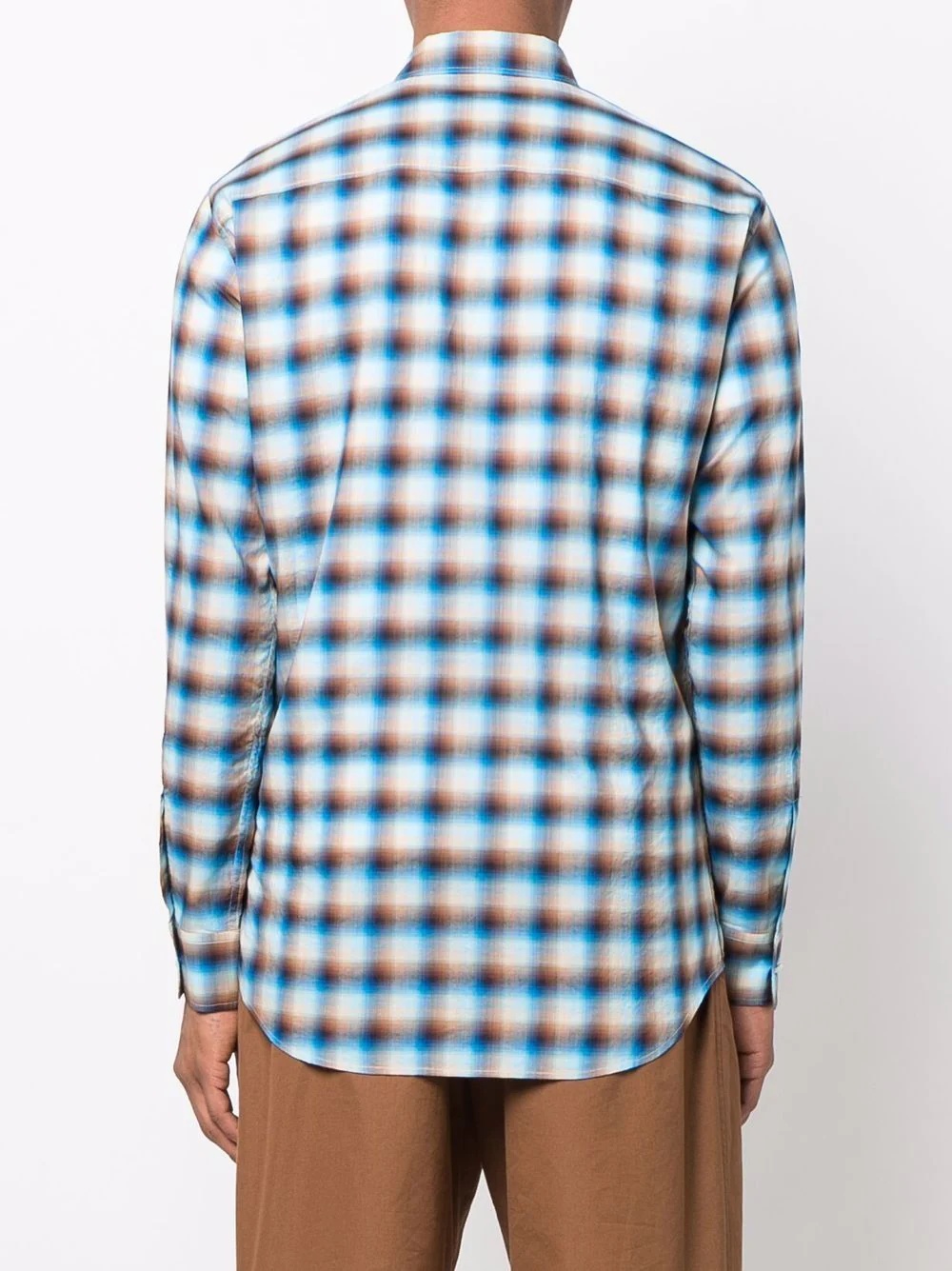 check-print long-sleeve shirt - 4