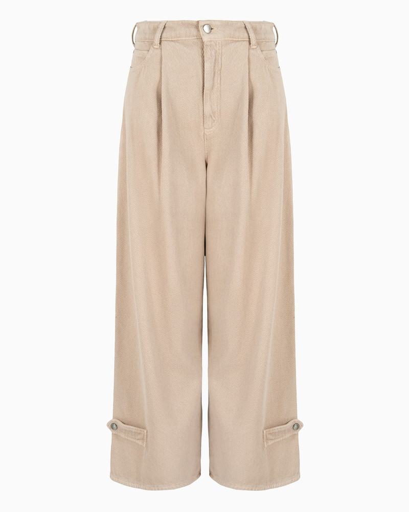Icon high-waisted drill jeans with a wide leg and pleats - 1