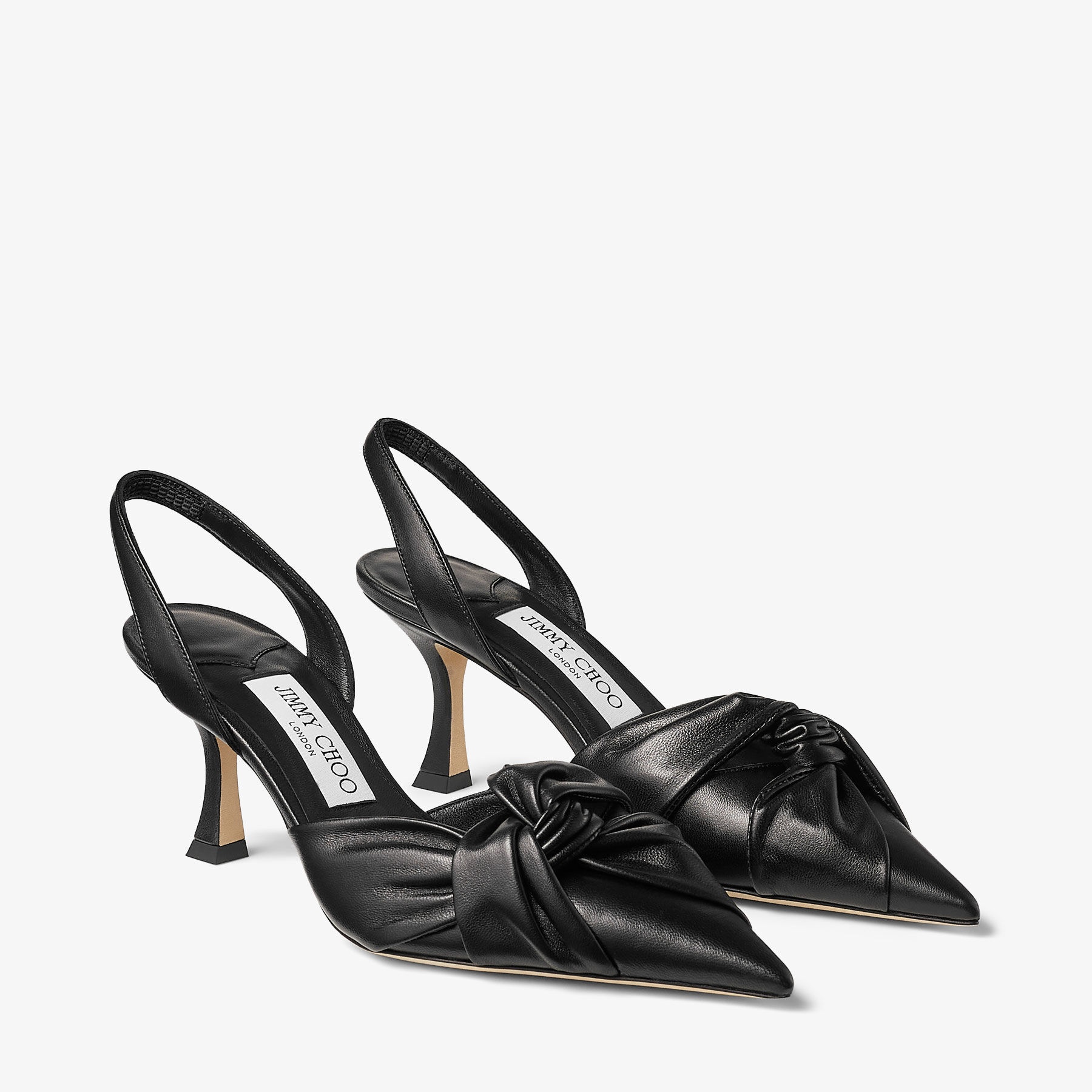 Hedera Sling Back 70 
Black Nappa Leather Sling Back Pumps - 2