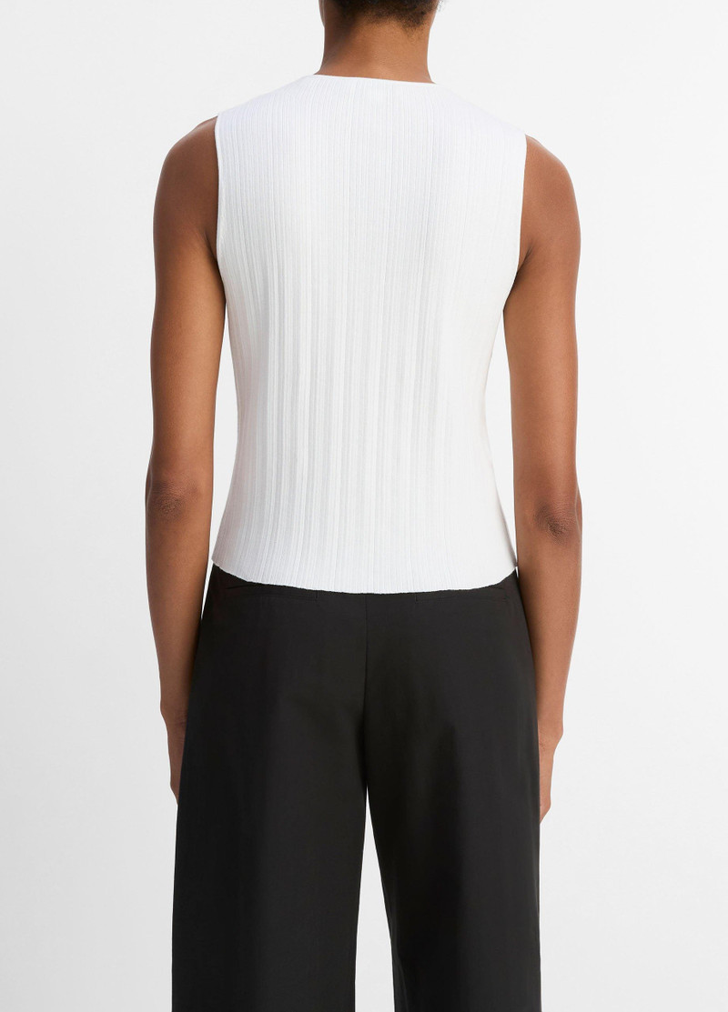 Vince Ribbed Italian Cotton-Blend Button-Front Sweater Shell outlook