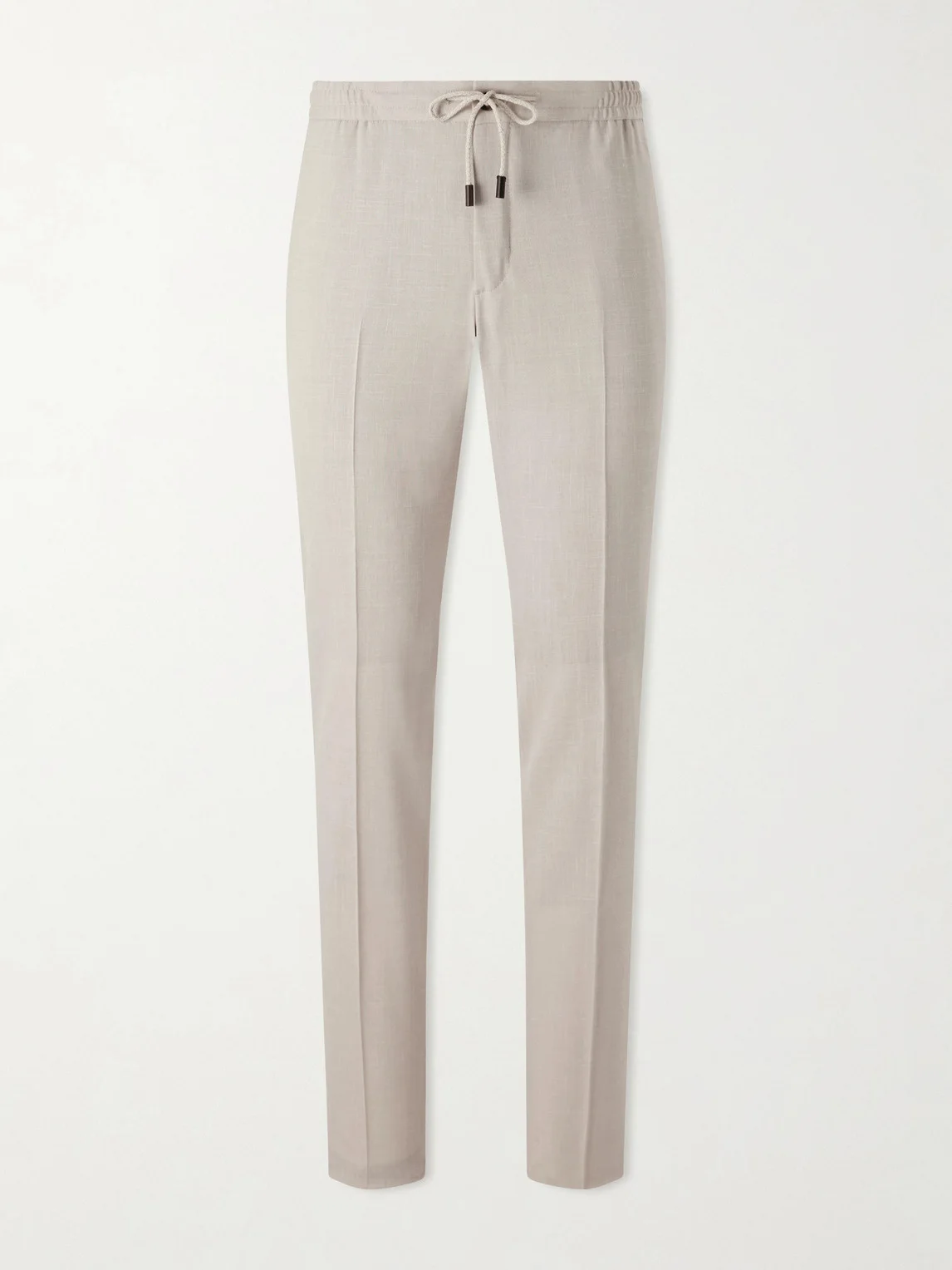 Straight-Leg Pleated Virgin Wool, Silk and Linen-Blend Trousers - 1