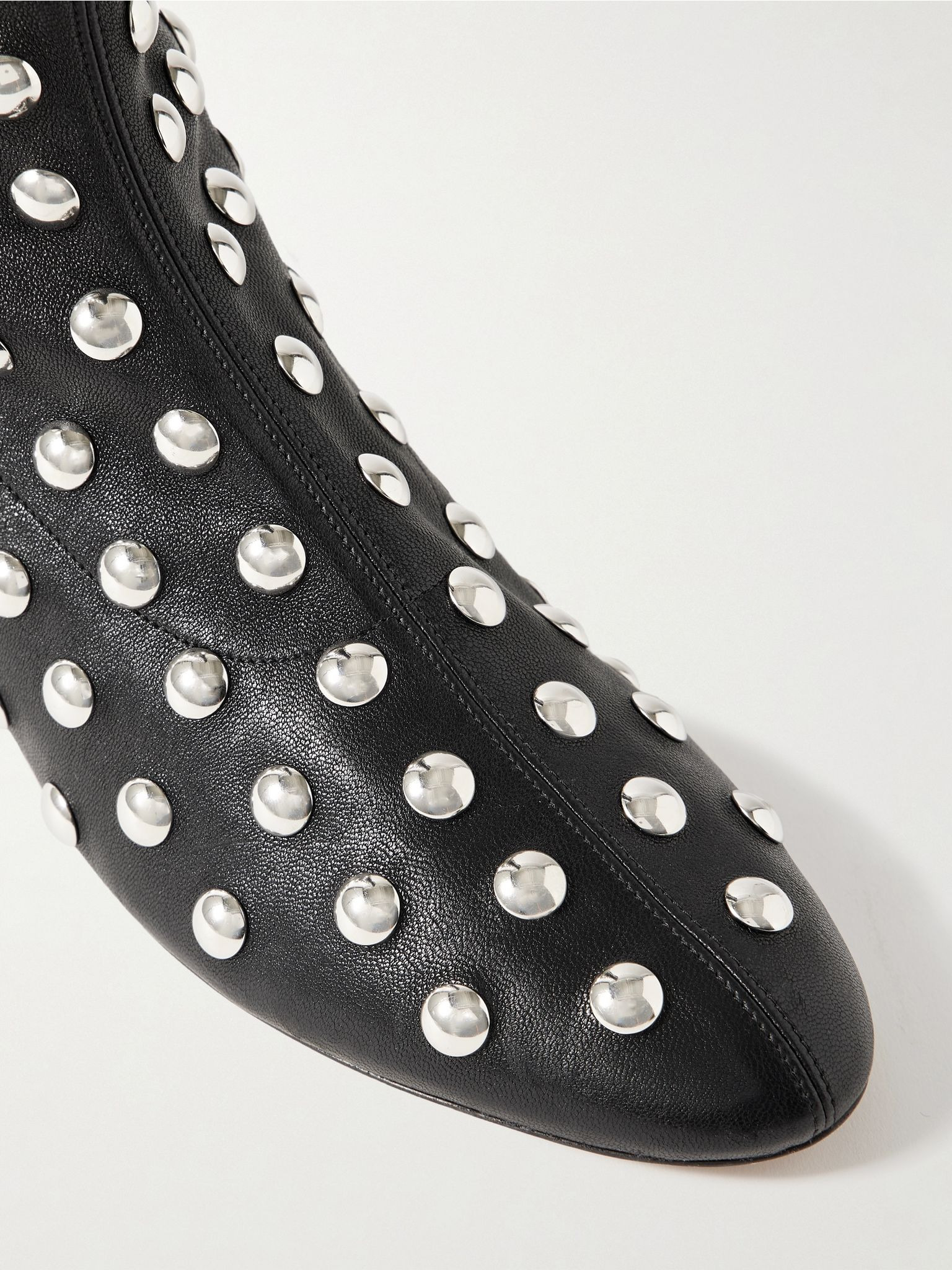 Studded leather ankle boots Black - 4
